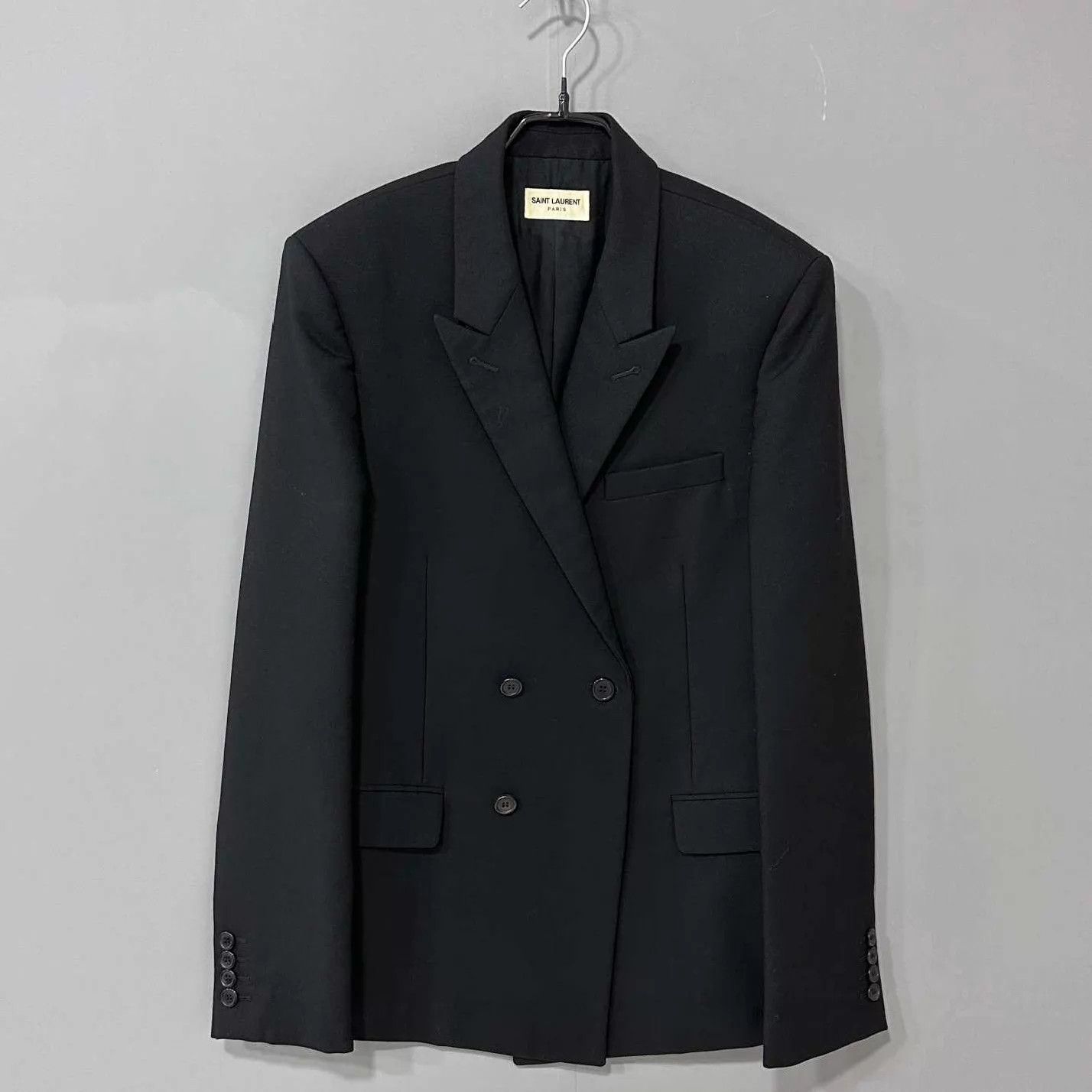 Saint Laurent Paris Saint Laurent Black Double-Breasted Peak Blazer 48 Size 48R - 1 Thumbnail
