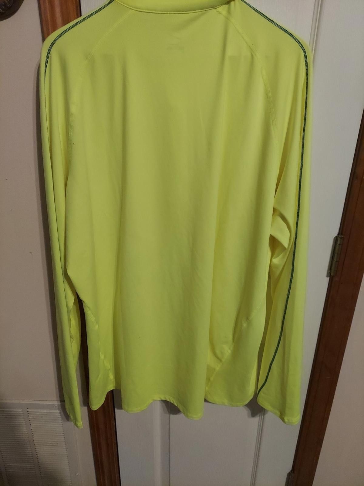 Nike Nike Mens 1/4 Zip Running Pullover Neon Yellow w/ Black Size US XXL / EU 58 / 5 - 8 Thumbnail