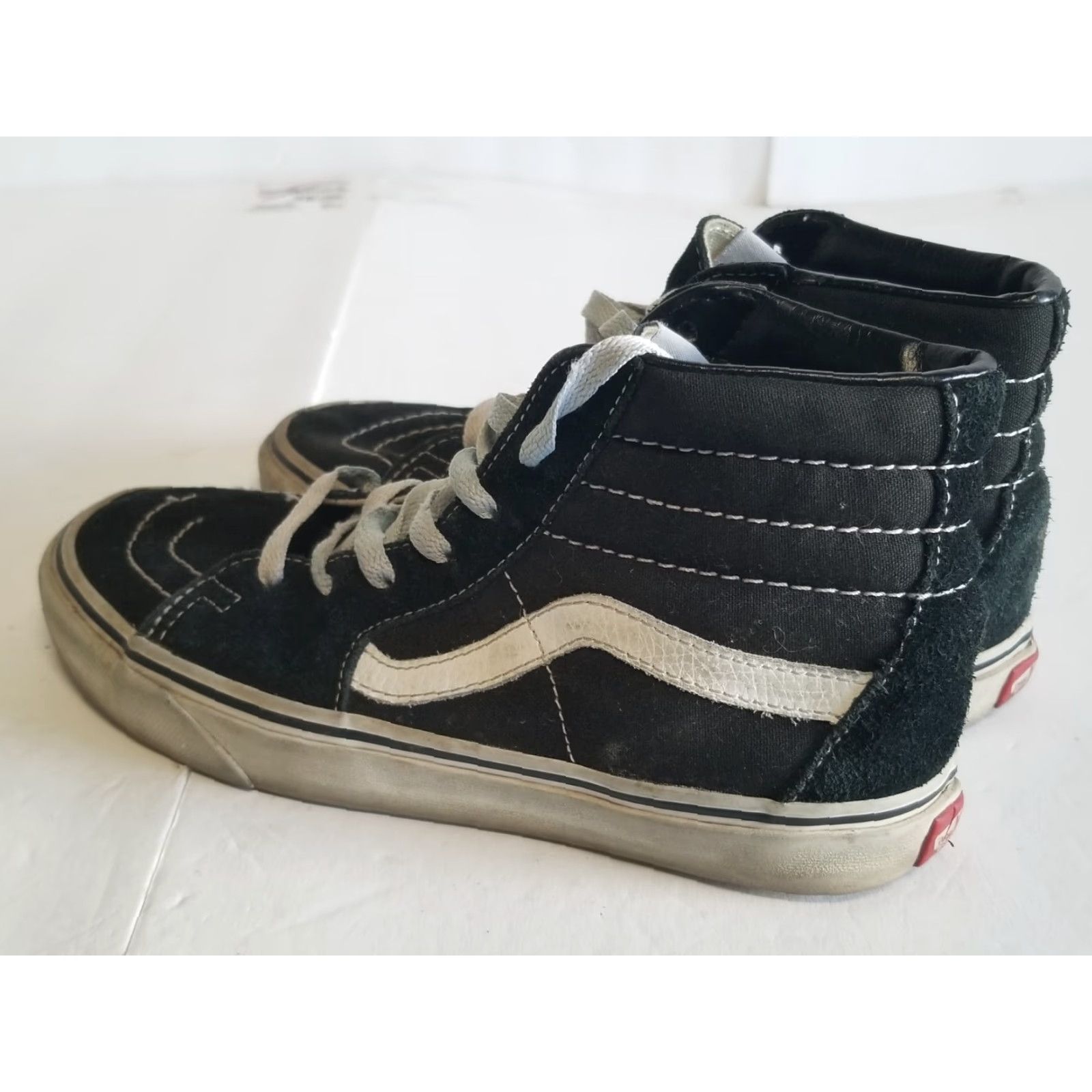 Vans VANS SK8 HI Men 5 Women 6.5 Black Canvas High Top Skateboard Shoes Sk8-Hi Sneaker Skateboarding Mens Women Black/White Size S / US 4 / IT 40 - 4 Thumbnail