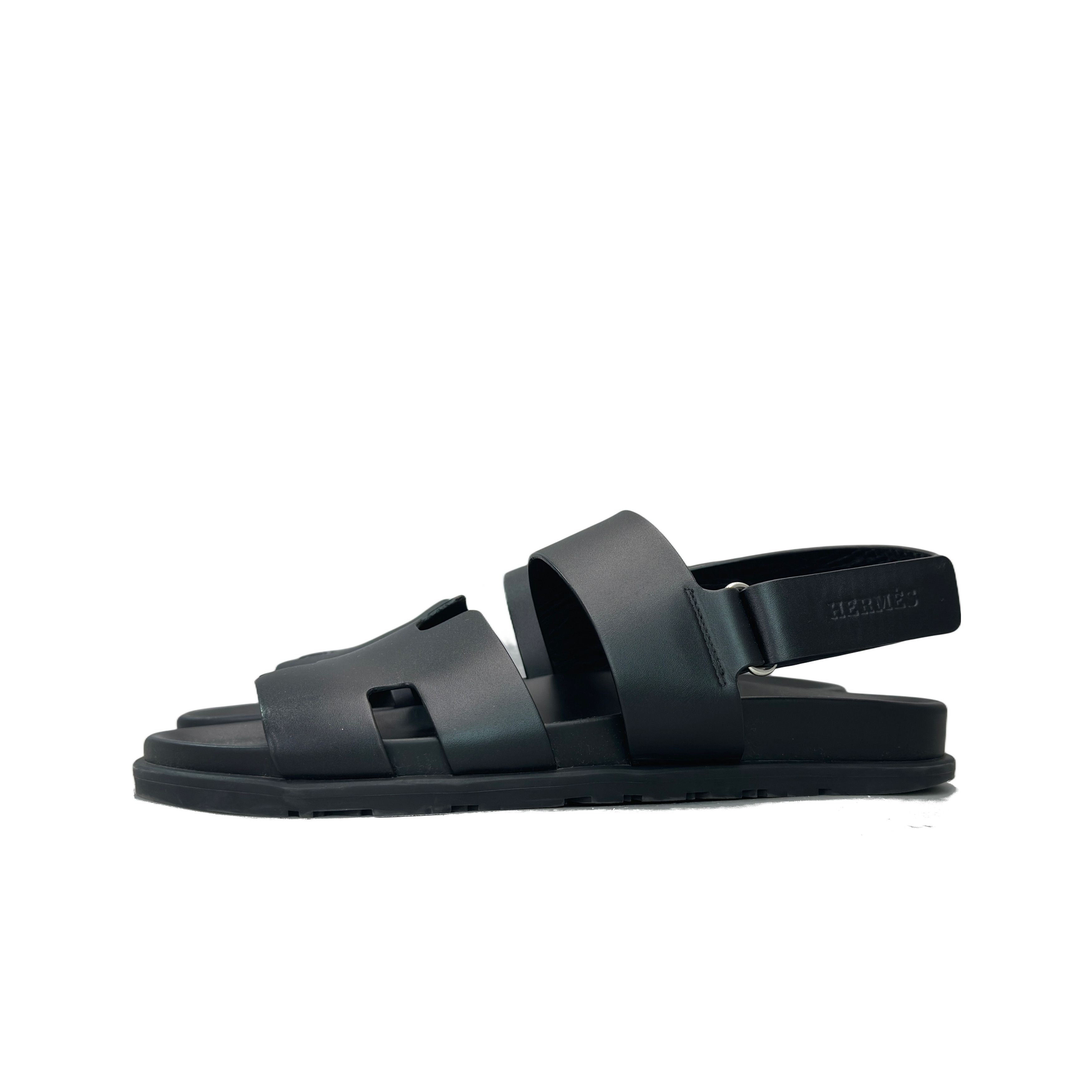 Hermes Hermès Chypre Leather Sandals Black Size 41.5 Size US 8.5 / EU 41-42 - 1 Thumbnail