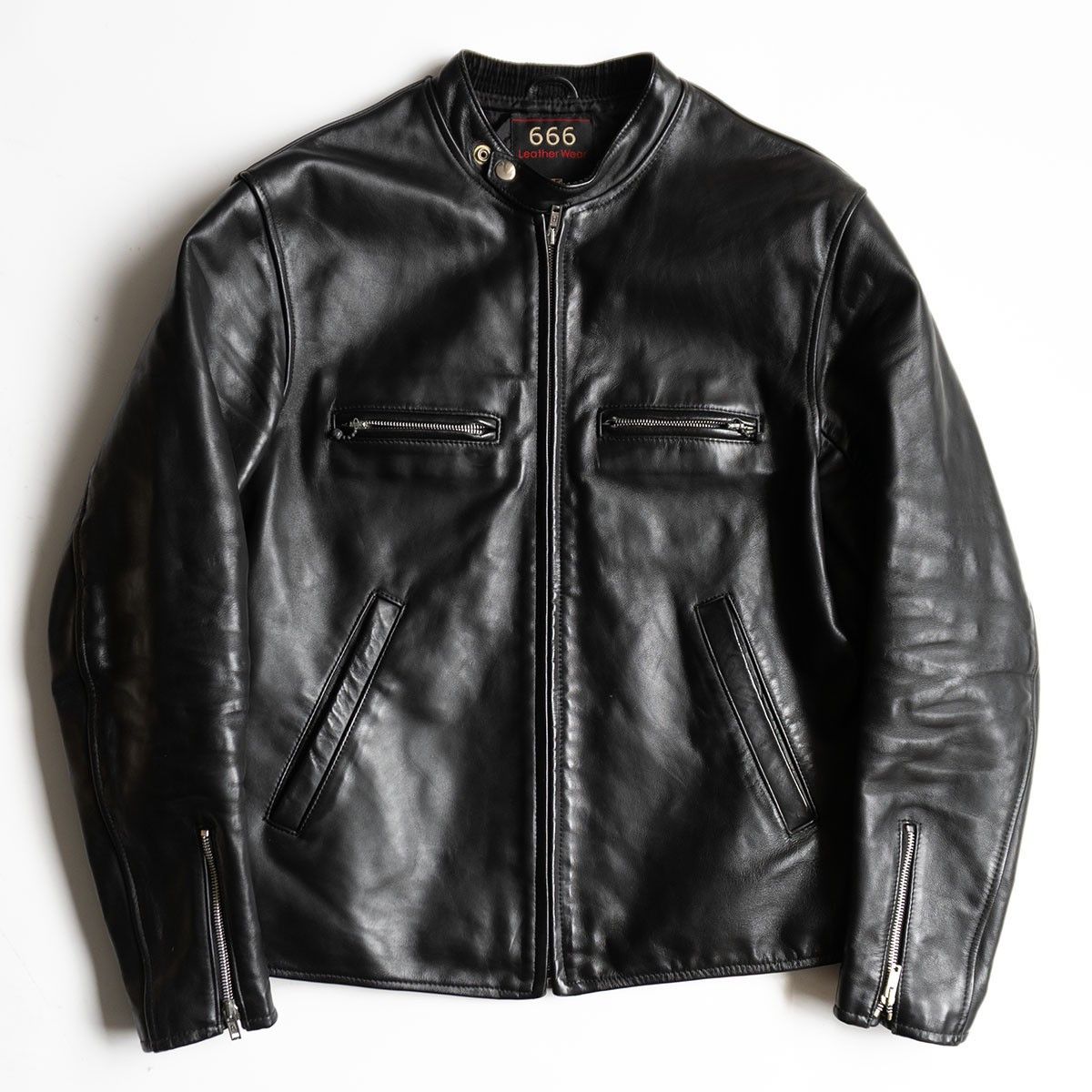 Vintage 666 triple six Steerhide Mandarin Single Rider Jacket Size 40 Size US XXS / EU 40 - 1 Thumbnail