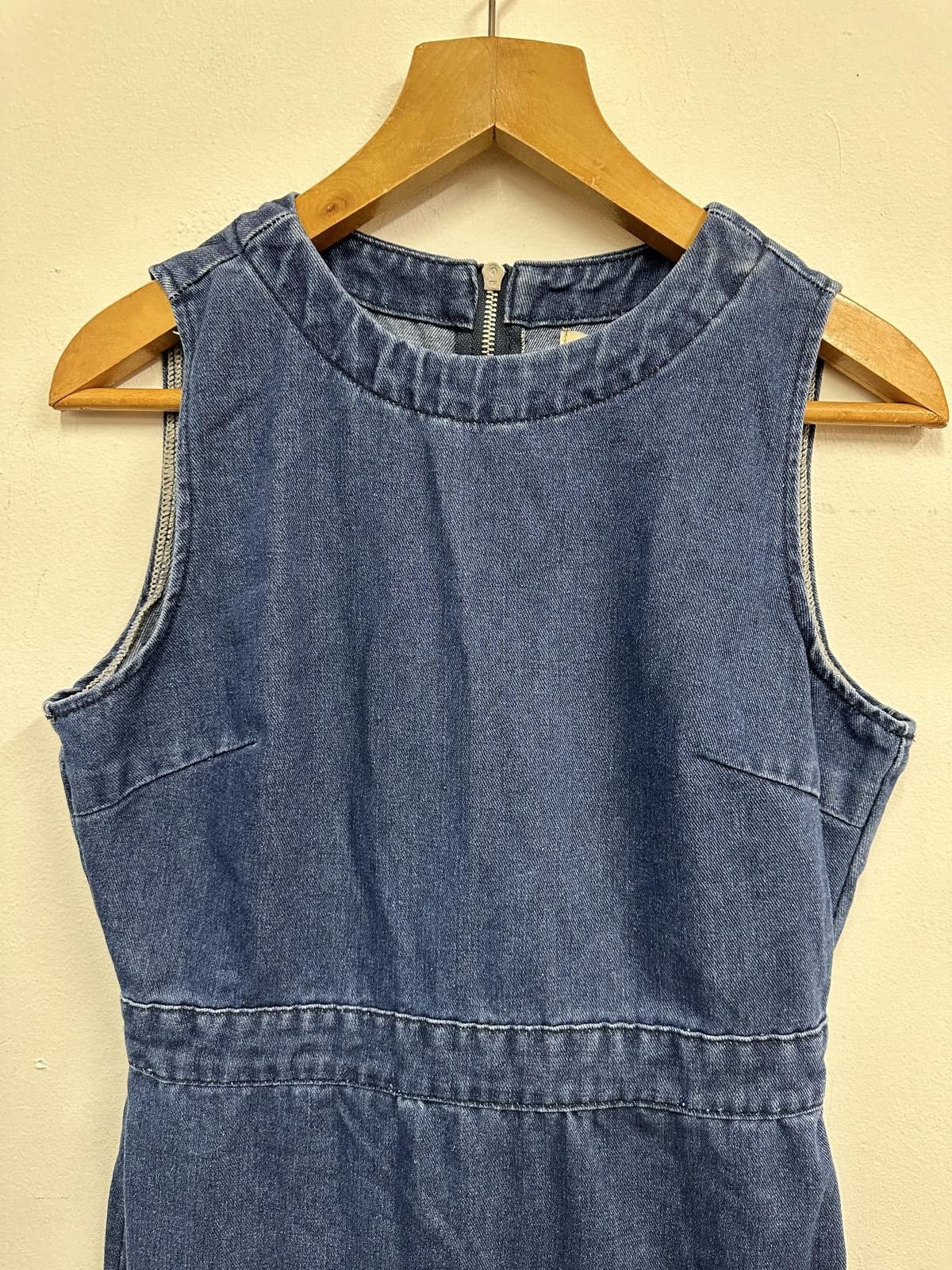 Other Oasis Sleeveless Denim Mini Dress UK 10 Size M / US 6-8 / IT 42-44 - 3 Thumbnail