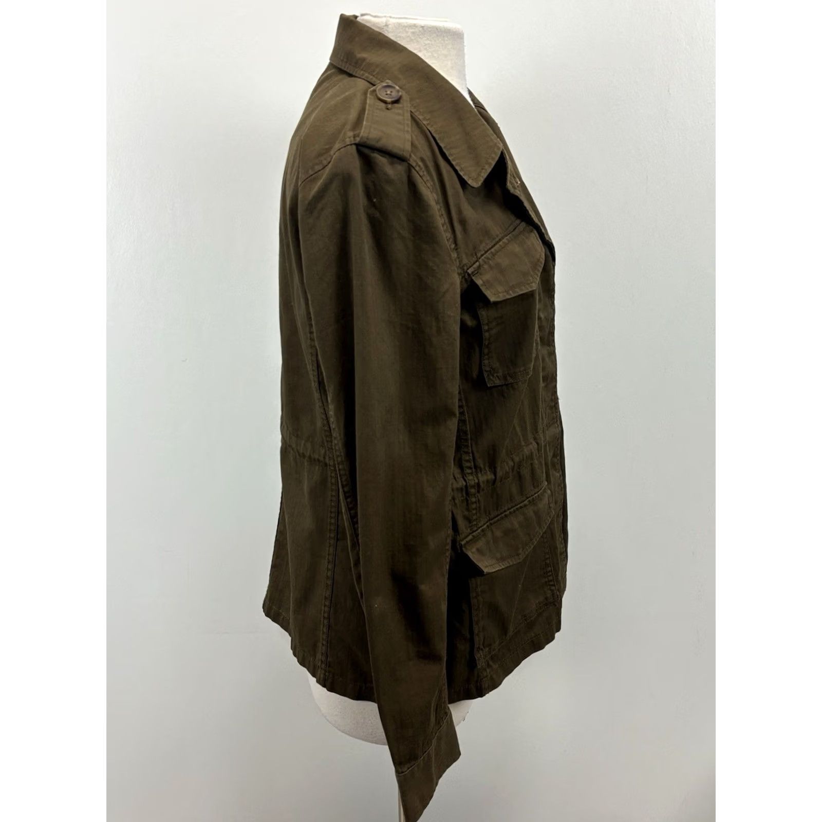 J.Crew J.CREW Utility Field Jacket Womens M Brown Drawstring Military Safari Pockets Shirt Jacket Size M / US 6-8 / IT 42-44 - 4 Thumbnail