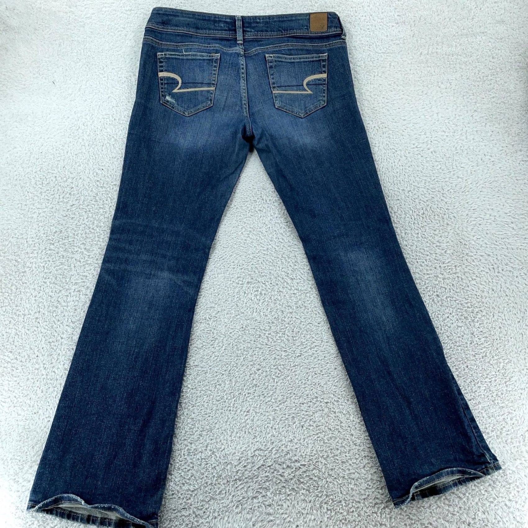American Eagle Outfitters American Eagle Jeans Womens 10 Slim Distressed Bootcut Denim Blue 34x32 Stretch Cotton Spandex Size 32" / US 10 / IT 46 - 4 Thumbnail