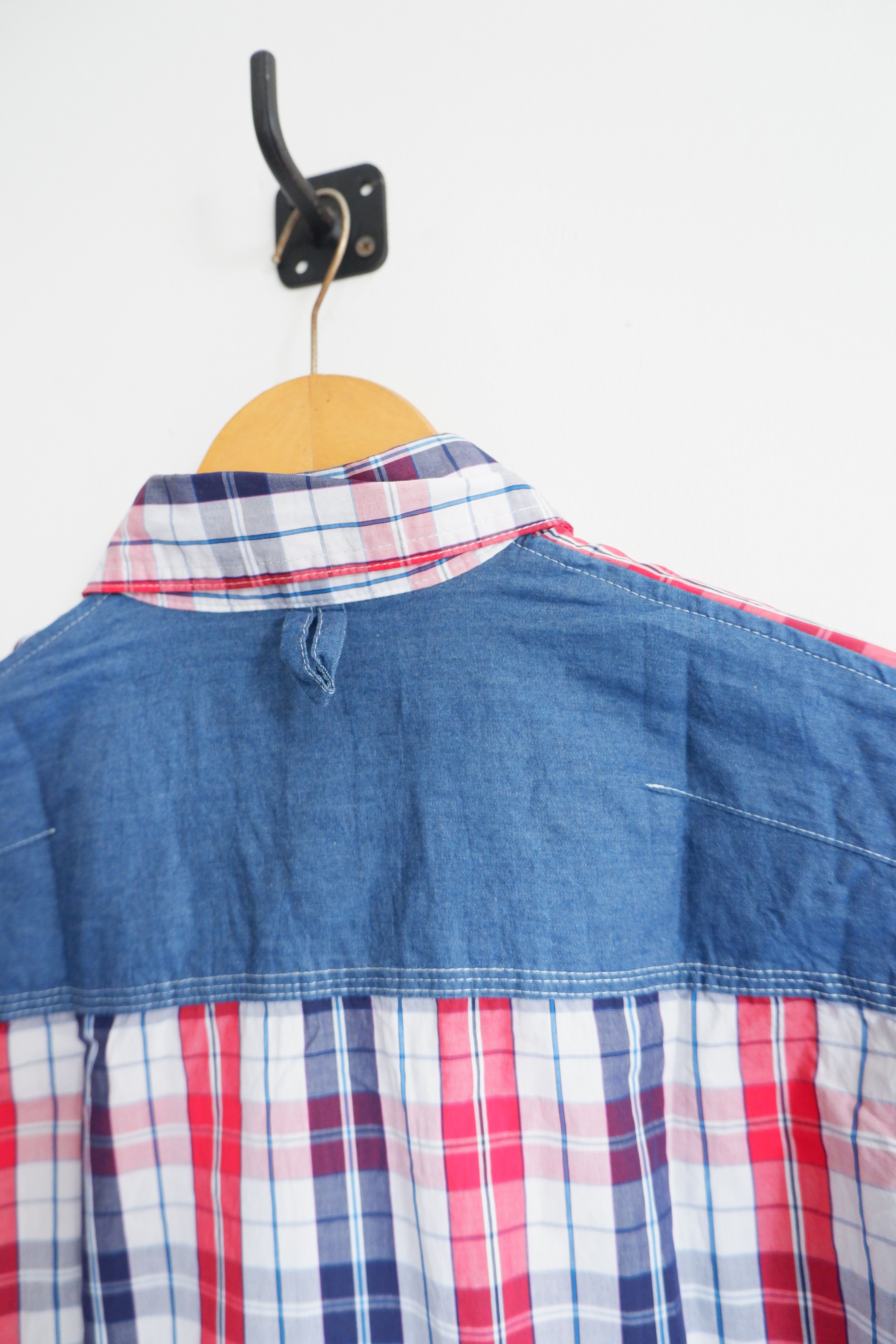 Comme des Garcons Homme Plus 2005 Junya Watanabe CDG Plaid Contrast Stitch Shirts Size US L / EU 52-54 / 3 - 7 Thumbnail