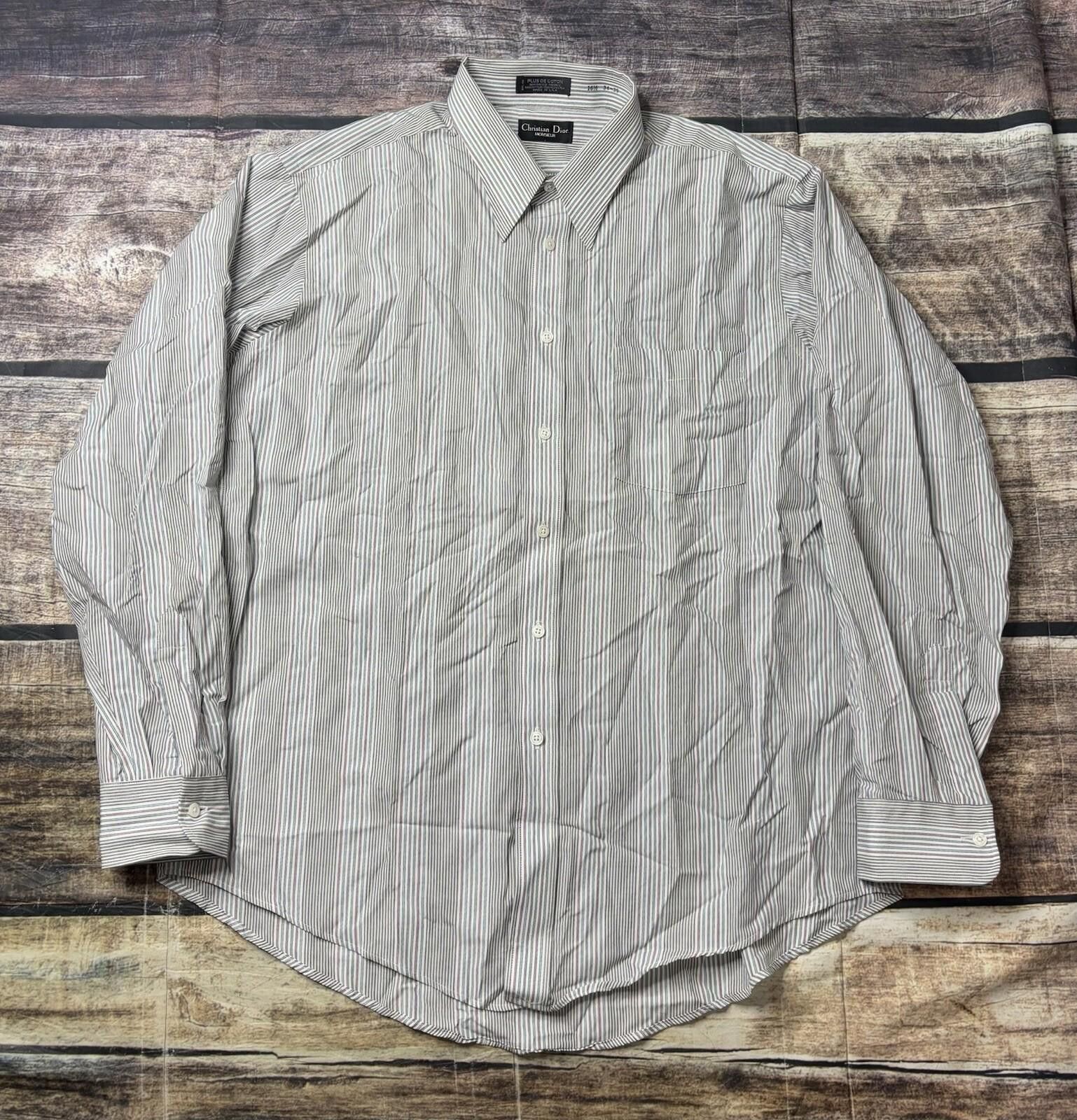 Christian Dior Monsieur Christian Dior Monsieur Shirt Men 16.5 34/45 Striped VTG USA Size US XL / EU 56 / 4 - 1 Thumbnail