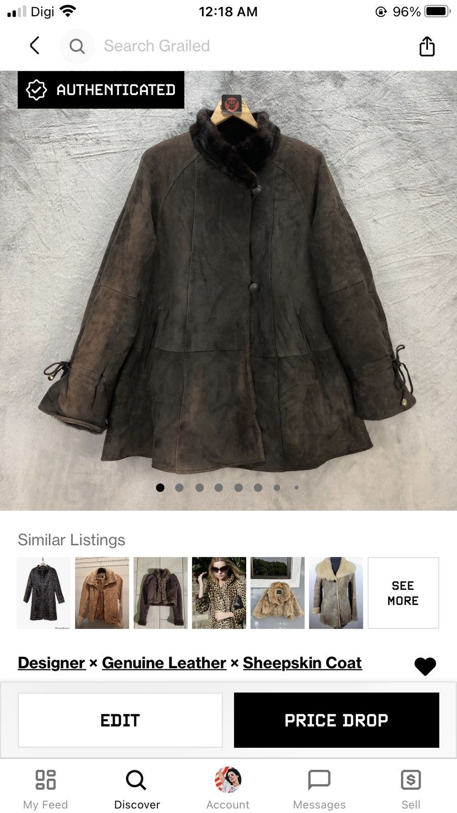 Japanese Brand MARIO FEREEZ FUR SHEEPSKIN SUEDE LEATHER COAT #6696-80 Size M / US 6-8 / IT 42-44 - 14 Thumbnail