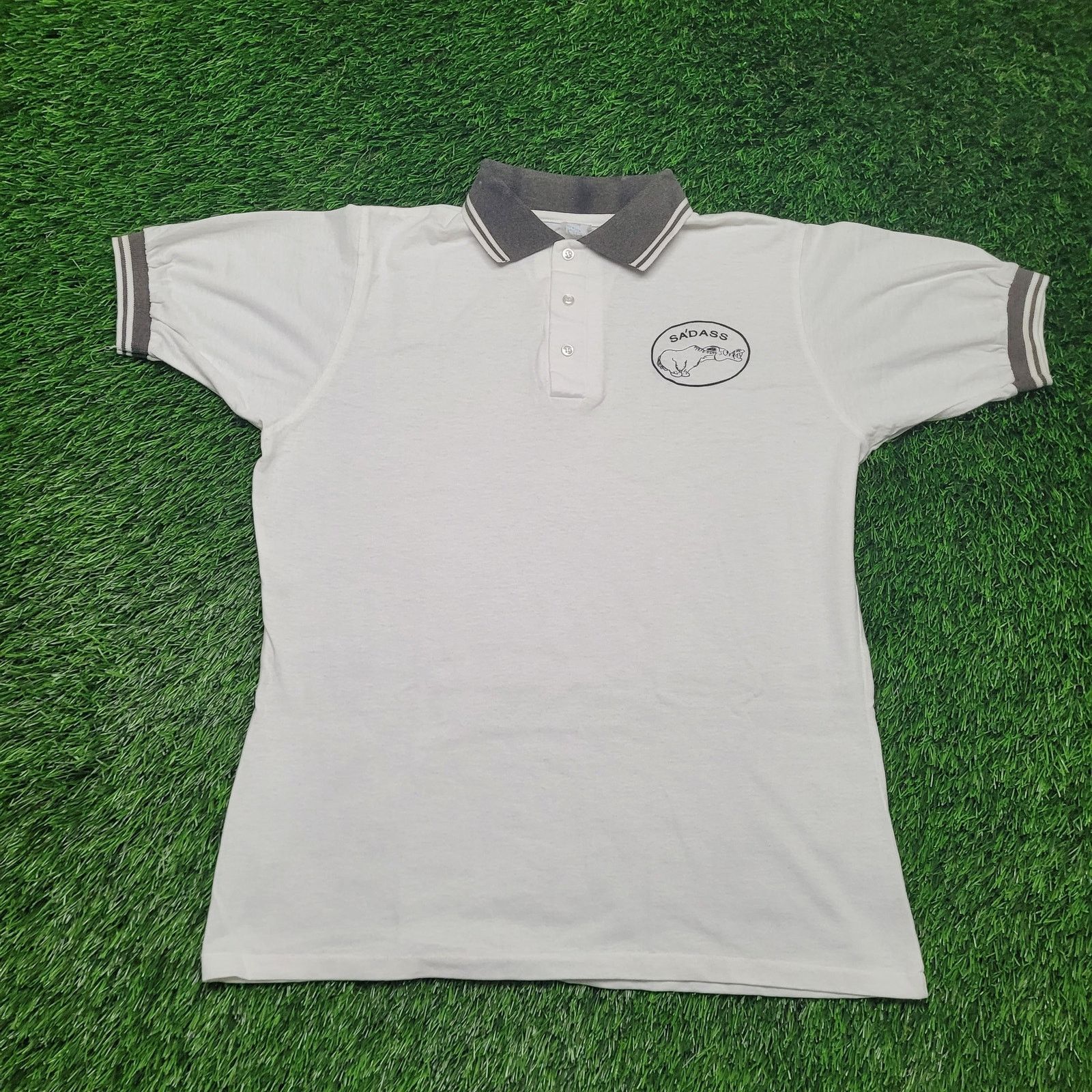 Other VTG 90s S'ADASS Donkey Pun Polo Shirt L Ringer Cuff Size US L / EU 52-54 / 3 - 1 Thumbnail