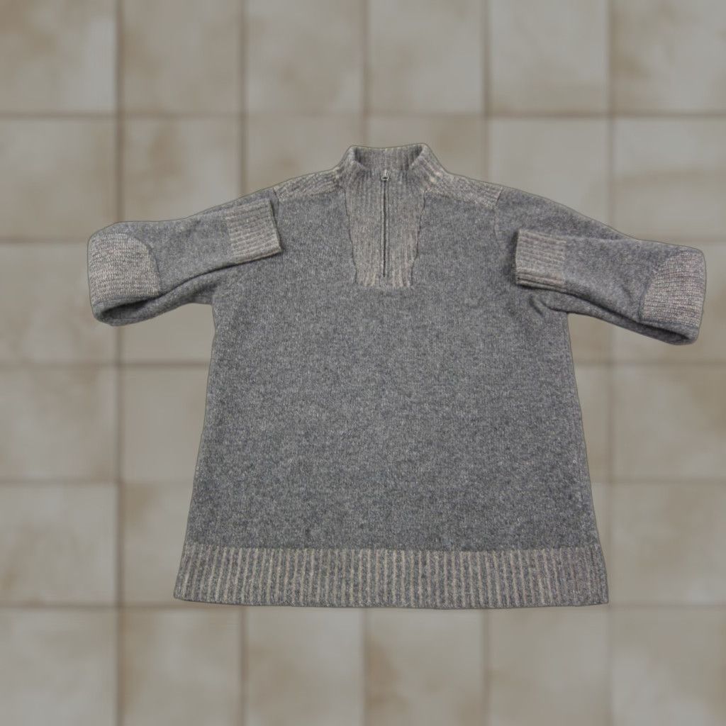 Pronto Uomo Pronto Uomo Sweater Shirt Men M Gray 1/4 Zip Wool Knit Pullover Vintage-Style PullOver Casual Knitwear Pullover Mens Size M Gray Wool Zipper Accent Size US M / EU 48-50 / 2 - 1 Thumbnail