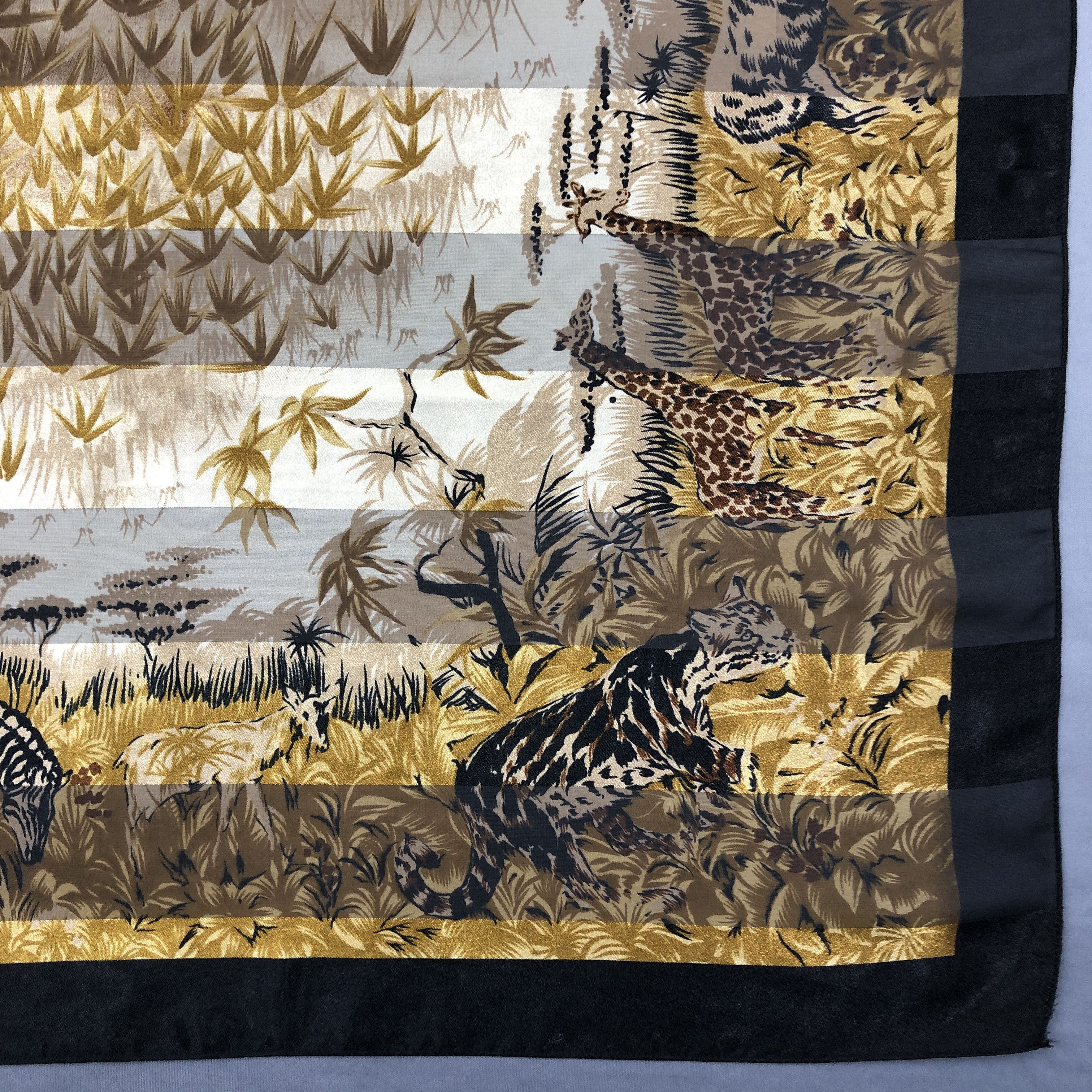 Japanese Brand Vintage Tiger Luxury SILK Scarf Twill Stole Wraps Scarves Size ONE SIZE - 4 Thumbnail