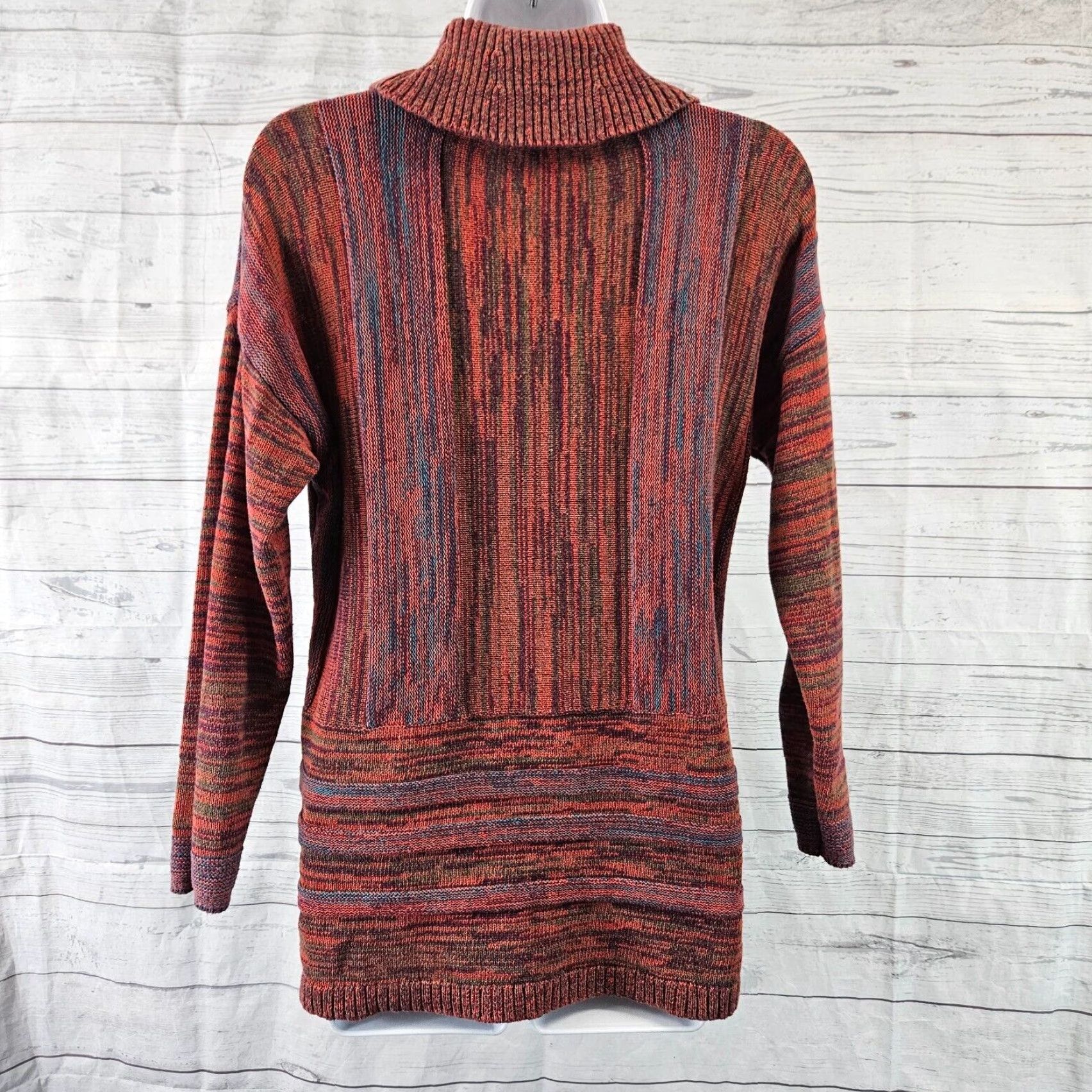 Soft Surroundings Soft Surroundings Womens Turtleneck Sweater Sz Small Red Blue Cotton Size S / US 4 / IT 40 - 4 Thumbnail