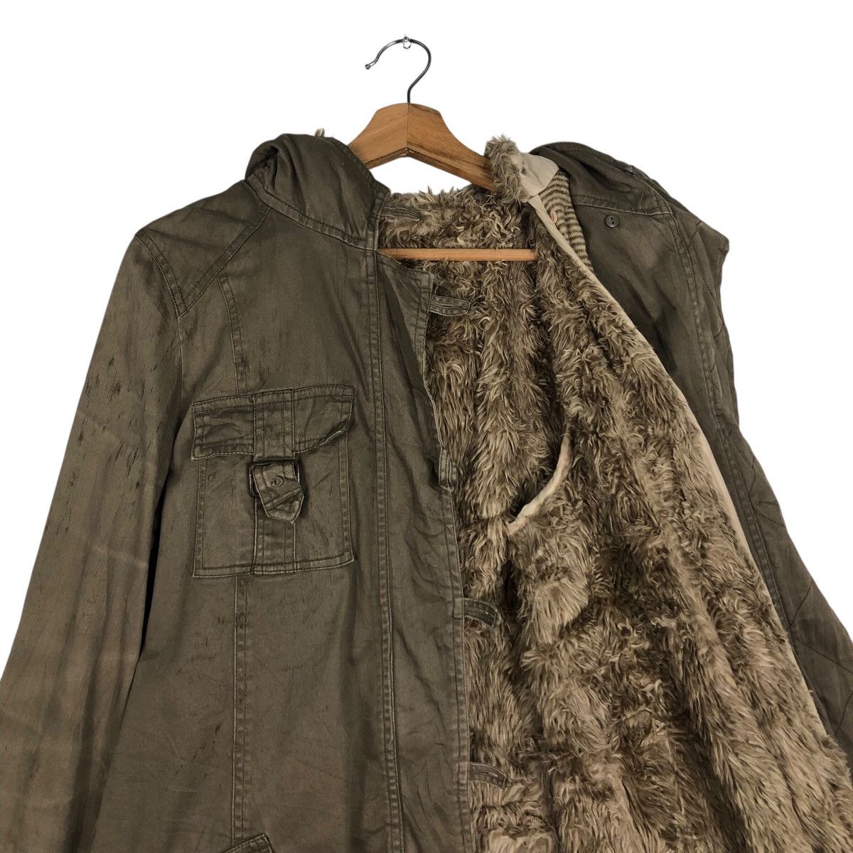 Japanese Brand 📌Mk Klein+ Parka Jacket Military Mink Fur Shearling Blanket Size US M / EU 48-50 / 2 - 14 Thumbnail