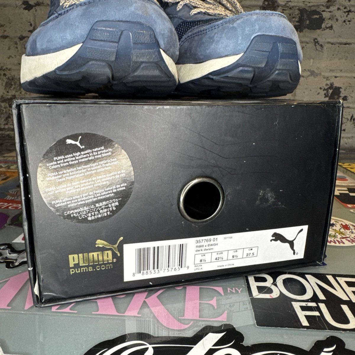 Puma Puma R698 X BWGH Brooklyn We Go Hard Dark Denim Sz 9.5 Size US 9.5 / EU 42-43 - 7 Thumbnail
