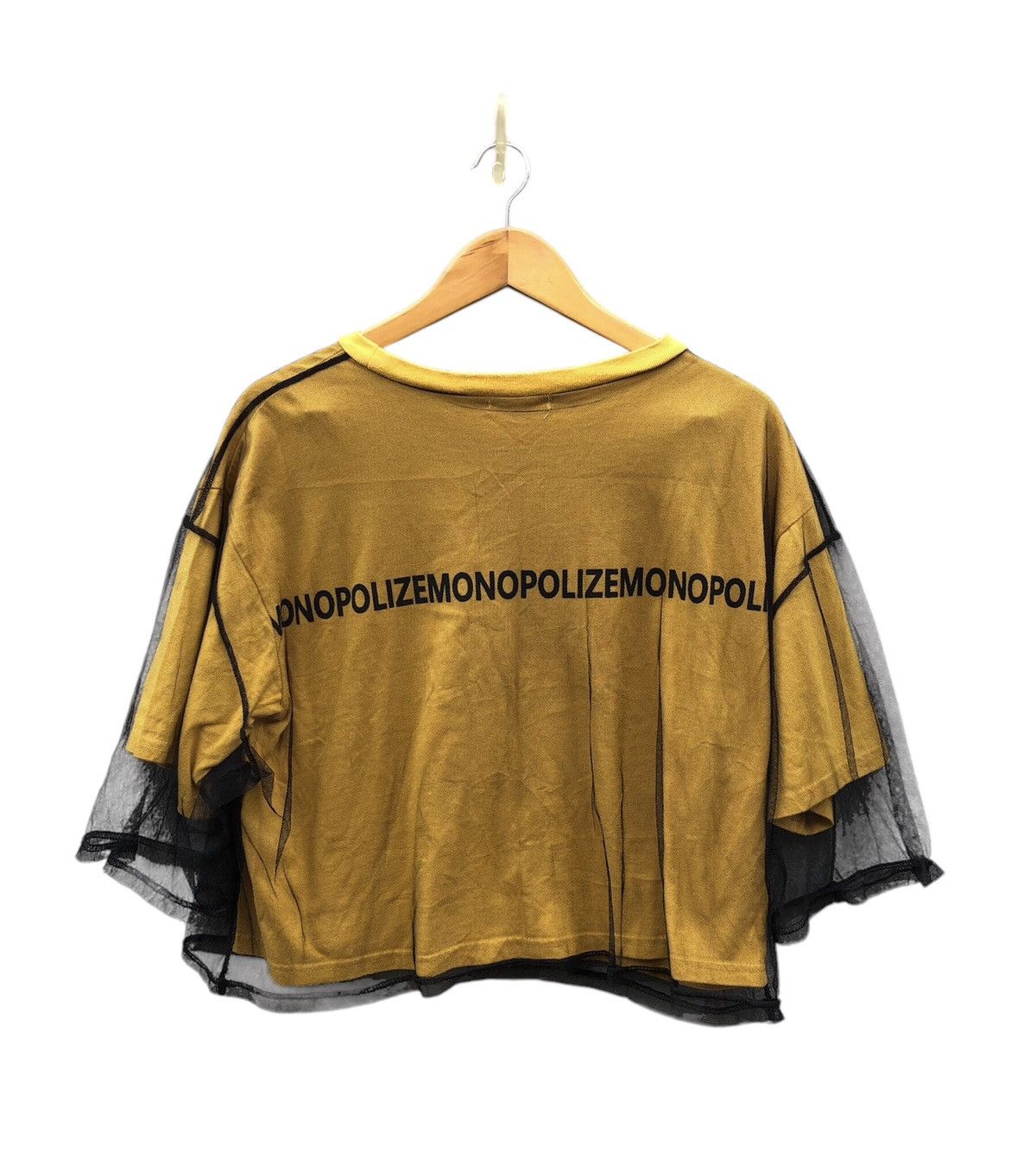 Japanese Brand Mono Polize Lace Transparent Boxy Cropped Shirt Size US M / EU 48-50 / 2 - 3 Thumbnail