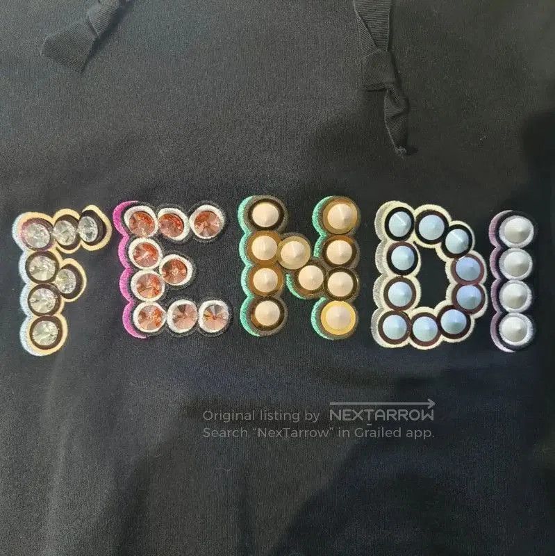 Fendi Fendi Women's Black Cotton Hoodie with Logo . Size L / US 10 / IT 46 - 3 Thumbnail