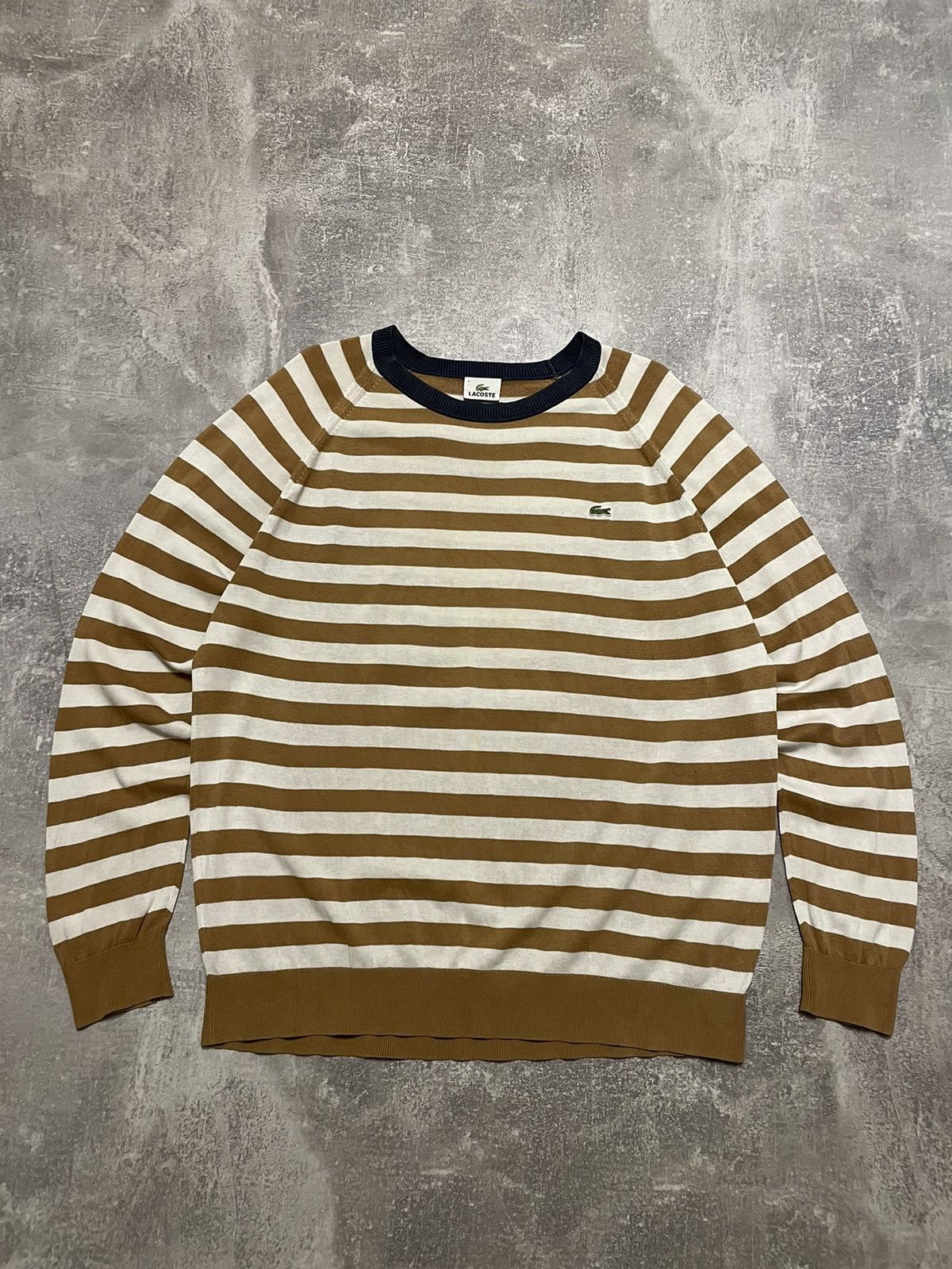 Lacoste Vintage Lacoste Striped Sweater Size US XL / EU 56 / 4 - 1 Thumbnail