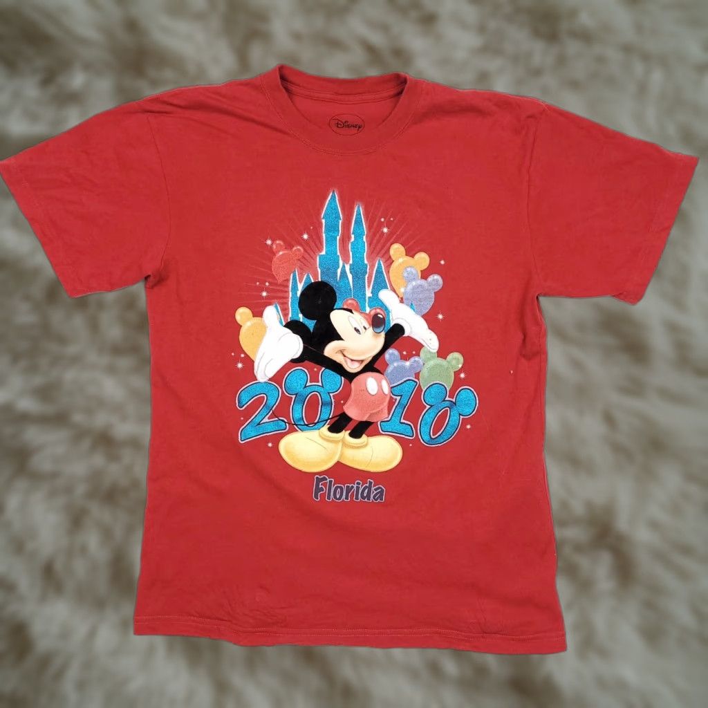 Disney Disney Mickey Mouse T-Shirt Adult Medium Red Short Sleeve Crew Neck Used Size US M / EU 48-50 / 2 - 1 Thumbnail
