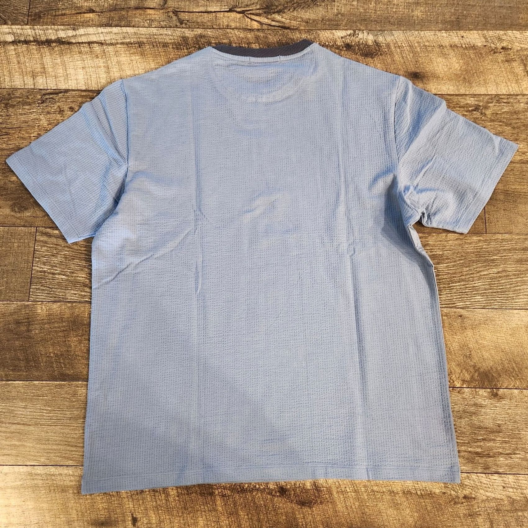 Scotch & Soda Scotch & Soda T Shirt Tee Mens L Blue Textured Knit Crew Neck Short Sleeve Size US L / EU 52-54 / 3 - 6 Thumbnail