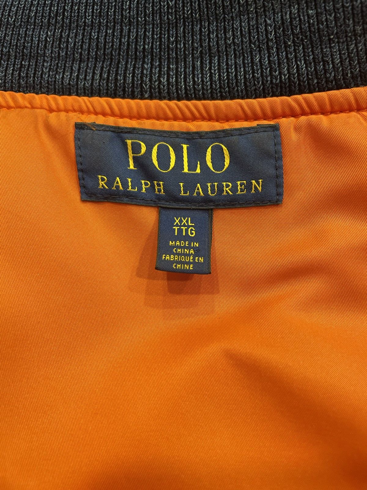 Polo Ralph Lauren × Ralph Lauren × Vintage Vintage Polo Ralph Lauren Denim MA-1 Patch Bomber Size US XL / EU 56 / 4 - 6 Thumbnail