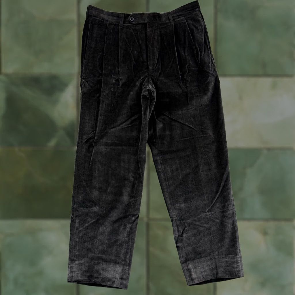 Ermenegildo Zegna VINTAGE Ermenegildo Zegna Pants Mens 36x31 Black Velvet High Rise Classic Fit Trousers Size US 36 / EU 52 - 1 Thumbnail
