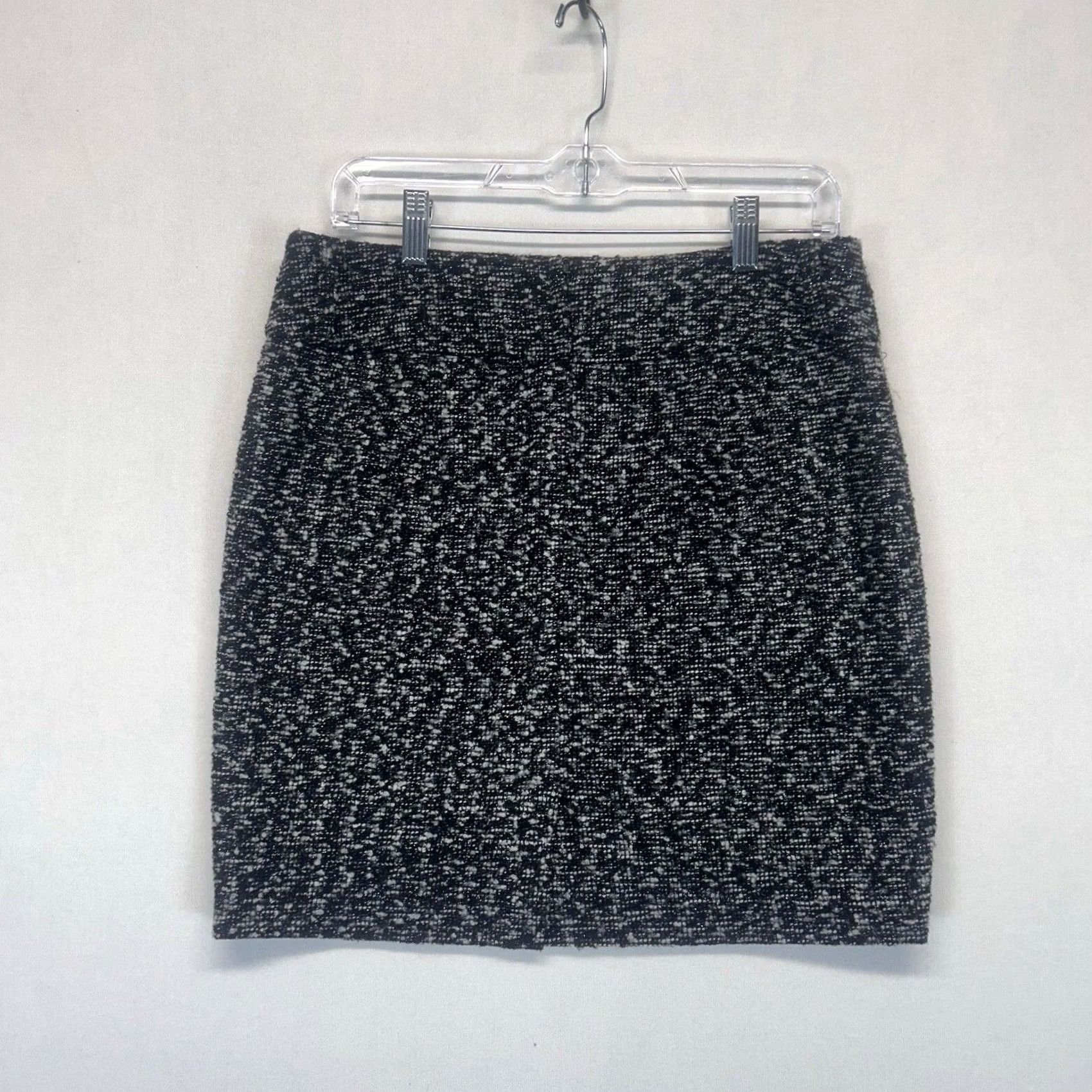 Vintage Maurices Womens Skirt 6 Black Wool Polyester Tweed Zipper Plaid Mini Work Dressy Sl Short Mens? Size 28" / US 6 / IT 42 - 5 Thumbnail