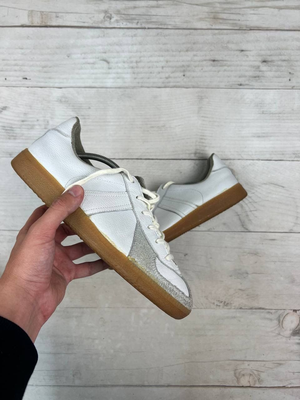 Gat Bw Sport Army Trainer Bundeswehr Shoes Leather Sneakers in White, Men's (Size 8)