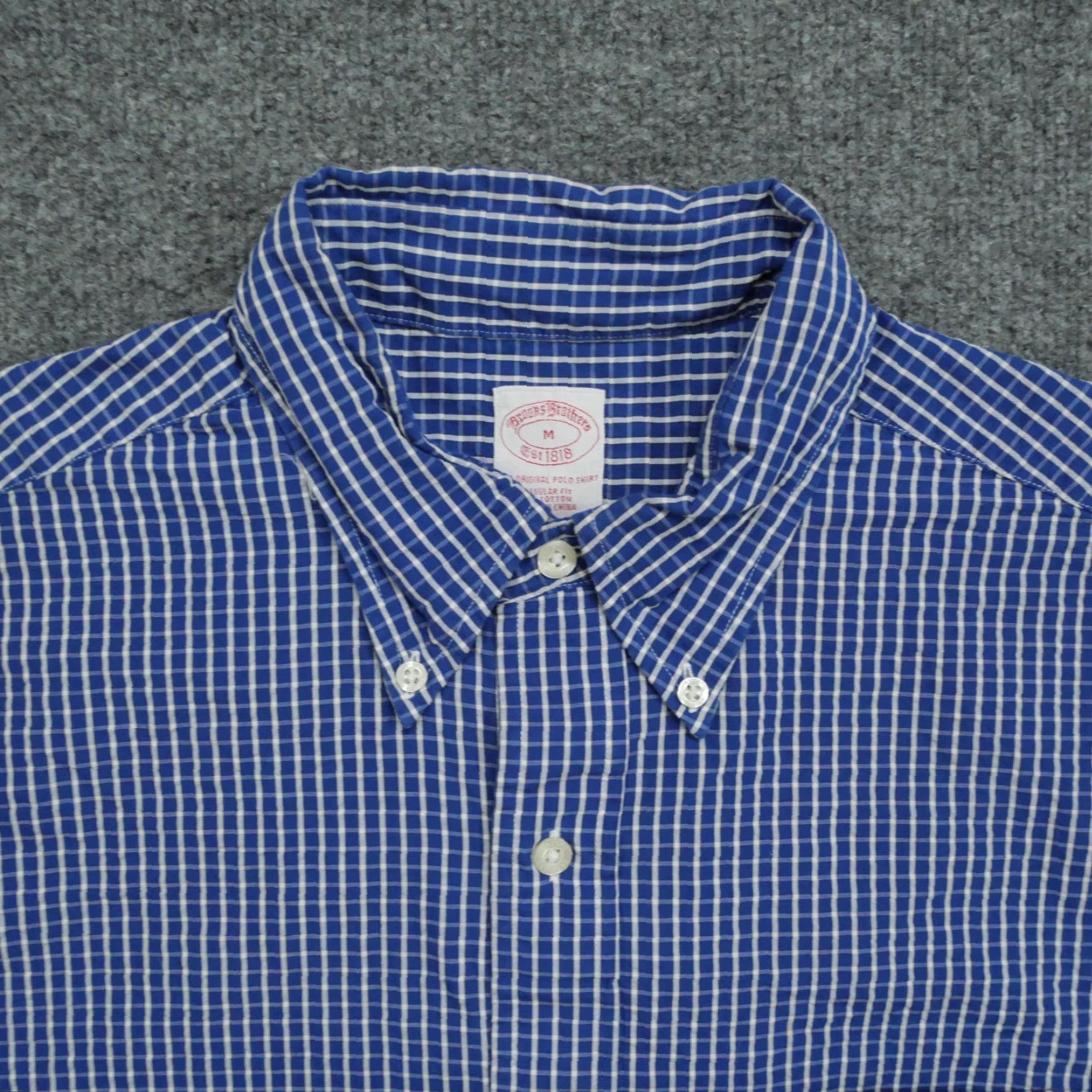 Brooks Brothers VINTAGE Brooks Brothers Shirt Mens Medium Blue White Plaid Button Down Check Size US M / EU 48-50 / 2 - 2 Thumbnail