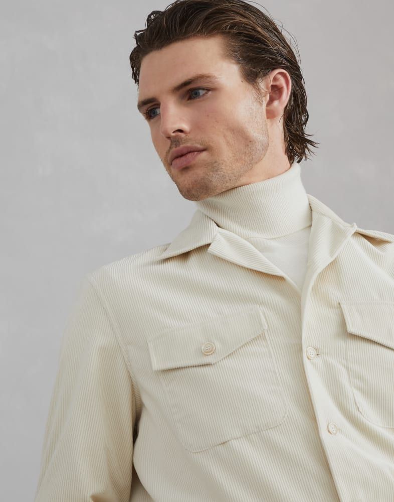 Brunello Cucinelli o1w1db10825 Shirt in White Size US M / EU 48-50 / 2 - 2 Thumbnail