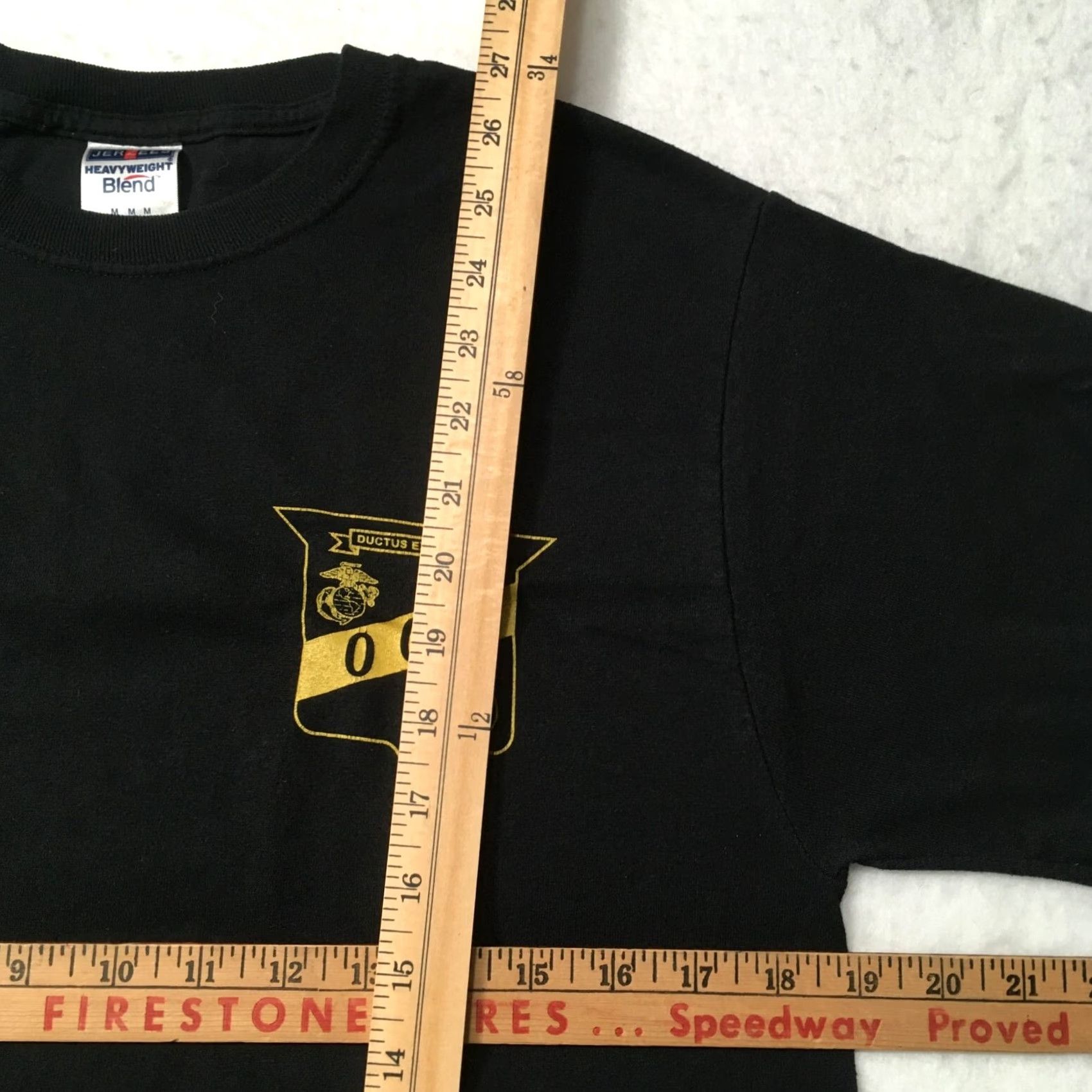 Jerzees VINTAGE JERZEES Black T-Shirt Mens Medium Crew Neck Long Sleeve 100 Cotton Blend OC SSG Marines Officer Candidate School OCS Hooah Size US M / EU 48-50 / 2 - 7 Thumbnail