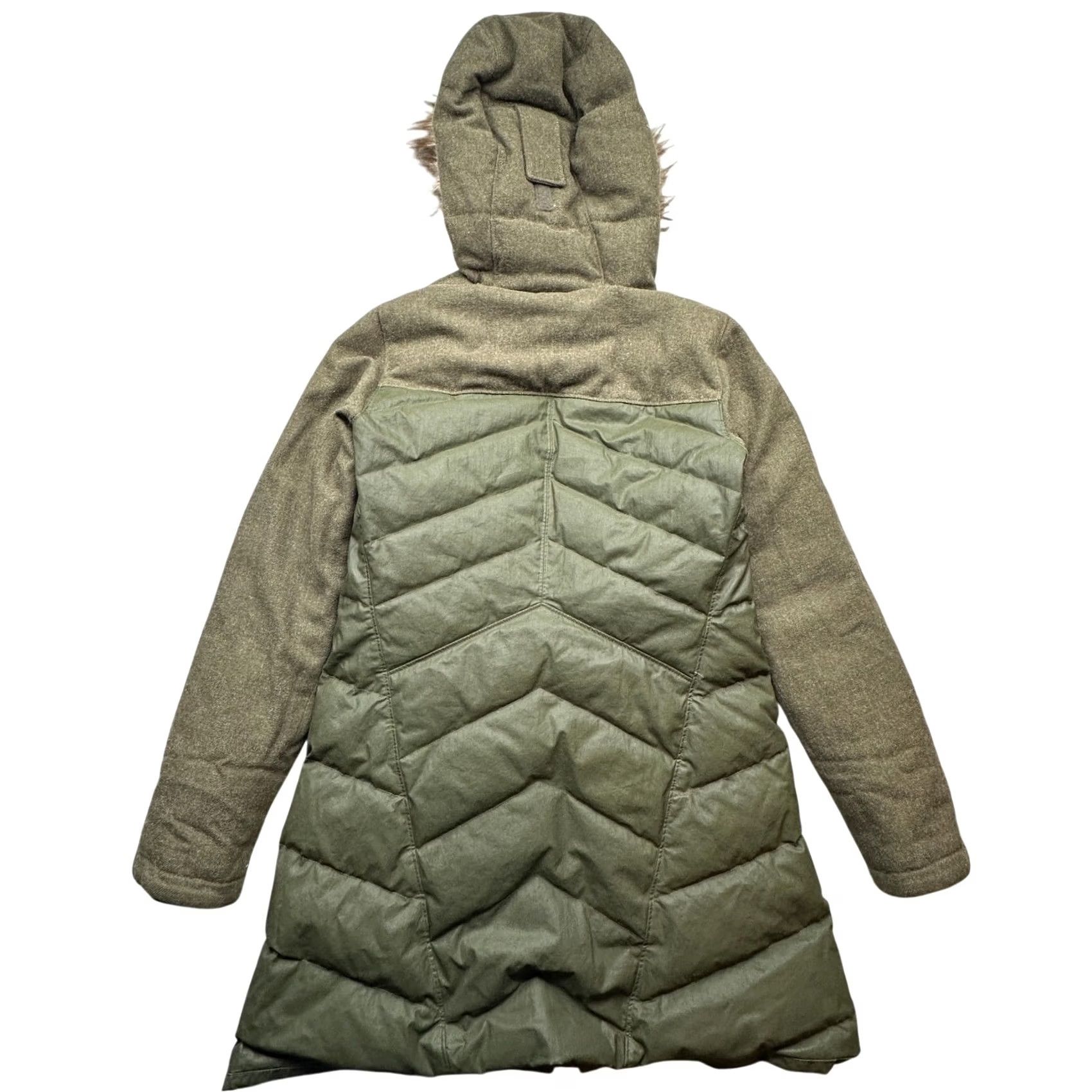 SOREL Sorel Parka Coat Womens Small Fur Hooded 700 Fill Tivoli Long Goose Down Green Size S / US 4 / IT 40 - 2 Thumbnail