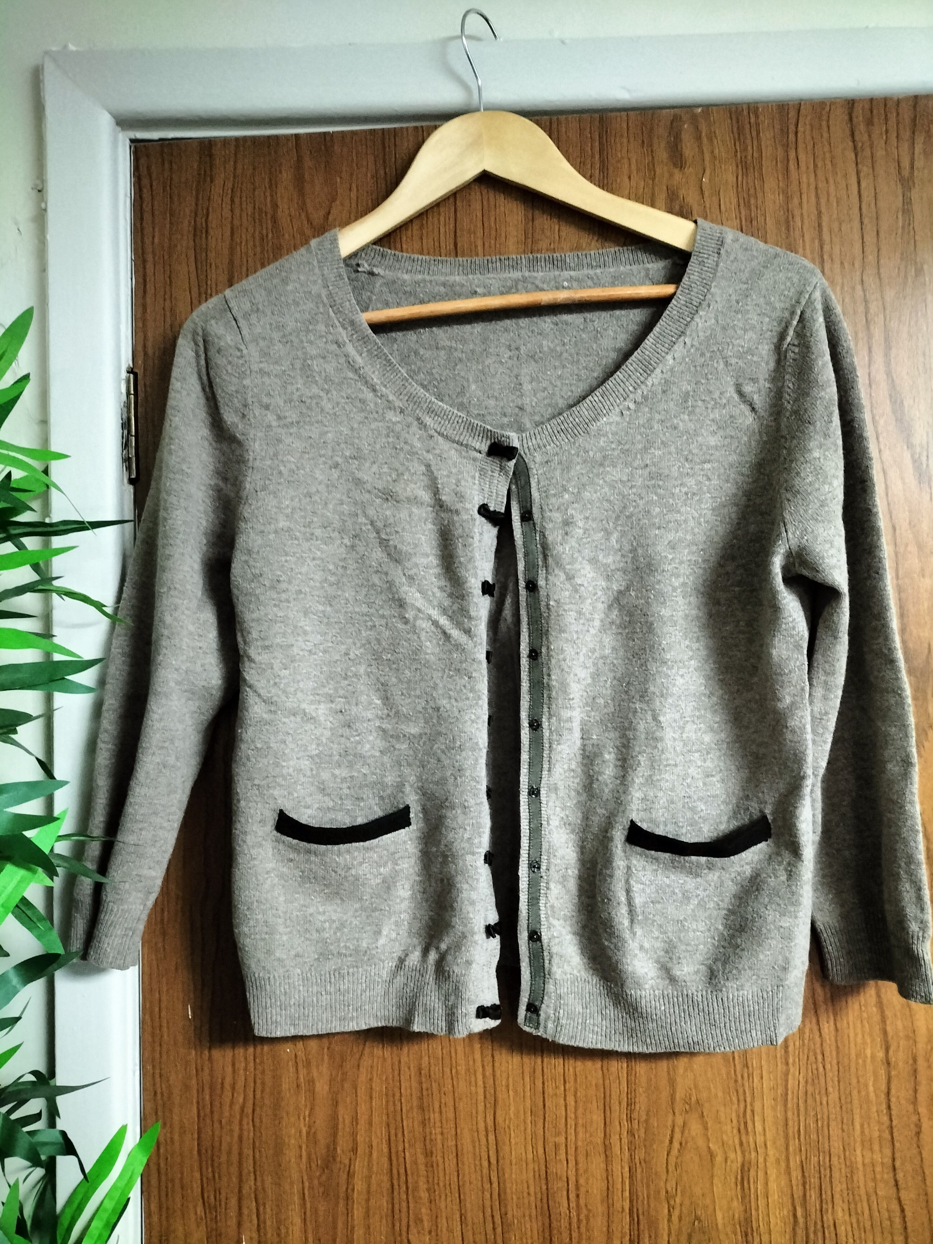 Sandro Taupe Wool and Cashmere Cardigan Size L / US 10 / IT 46 - 1 Thumbnail