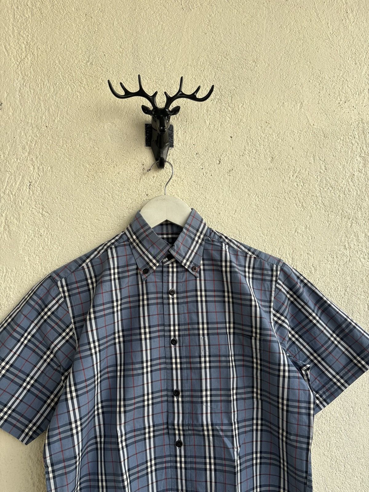 Burberry 90s Archive Novacheck blue Burberrys button up Size US M / EU 48-50 / 2 - 2 Thumbnail