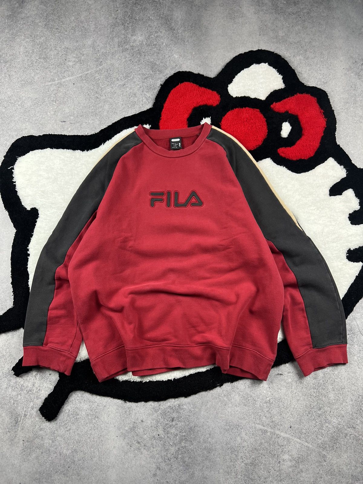 Fila Vintage Fila Big Centr Logo Retro Red Y2K Sweatshirt Size US L / EU 52-54 / 3 - 1 Thumbnail