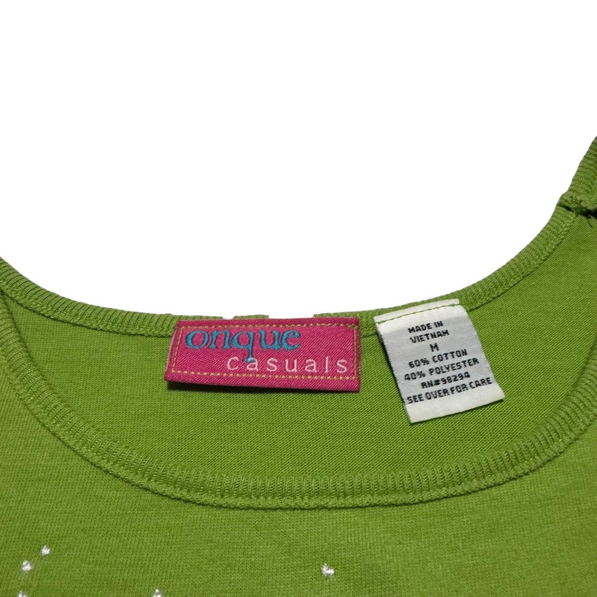 Vintage Vintage 2000s Green Fish Emboridered Tank Top Women's M FLAW Size M / US 6-8 / IT 42-44 - 5 Thumbnail