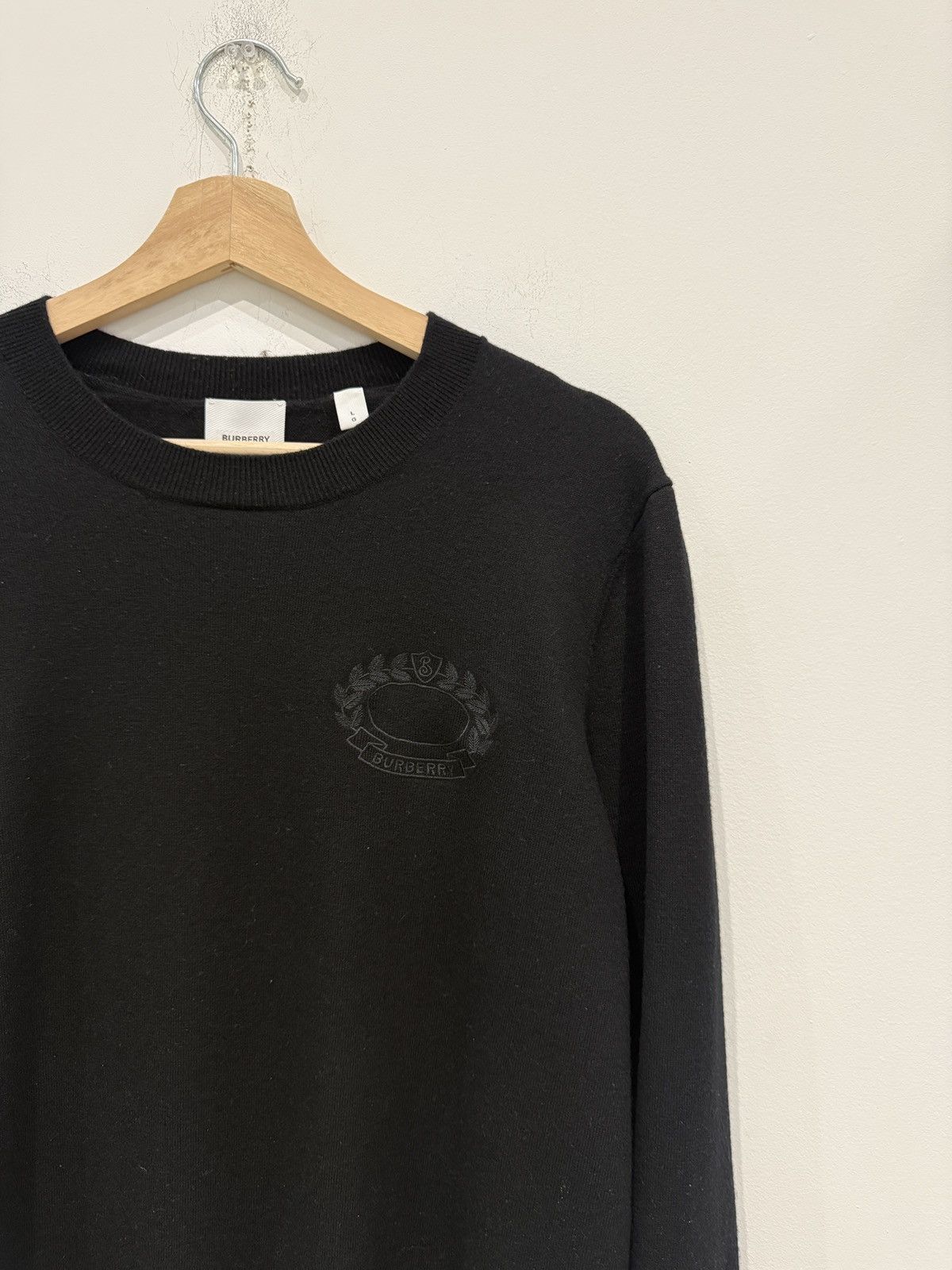 Burberry Burberry Wool Oak Leaf Crest Sweater Black Size: L Size US L / EU 52-54 / 3 - 2 Thumbnail