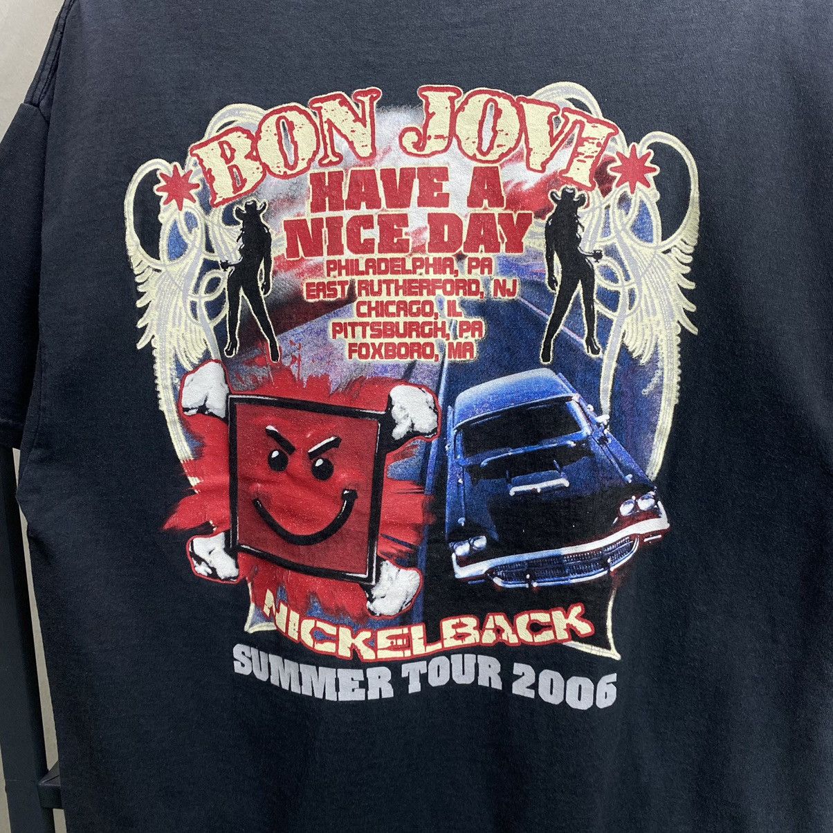 Band Tees Vintage Bon Jovi Nickelback 2006 World Tour Have A Nice Day Size US L / EU 52-54 / 3 - 8 Thumbnail