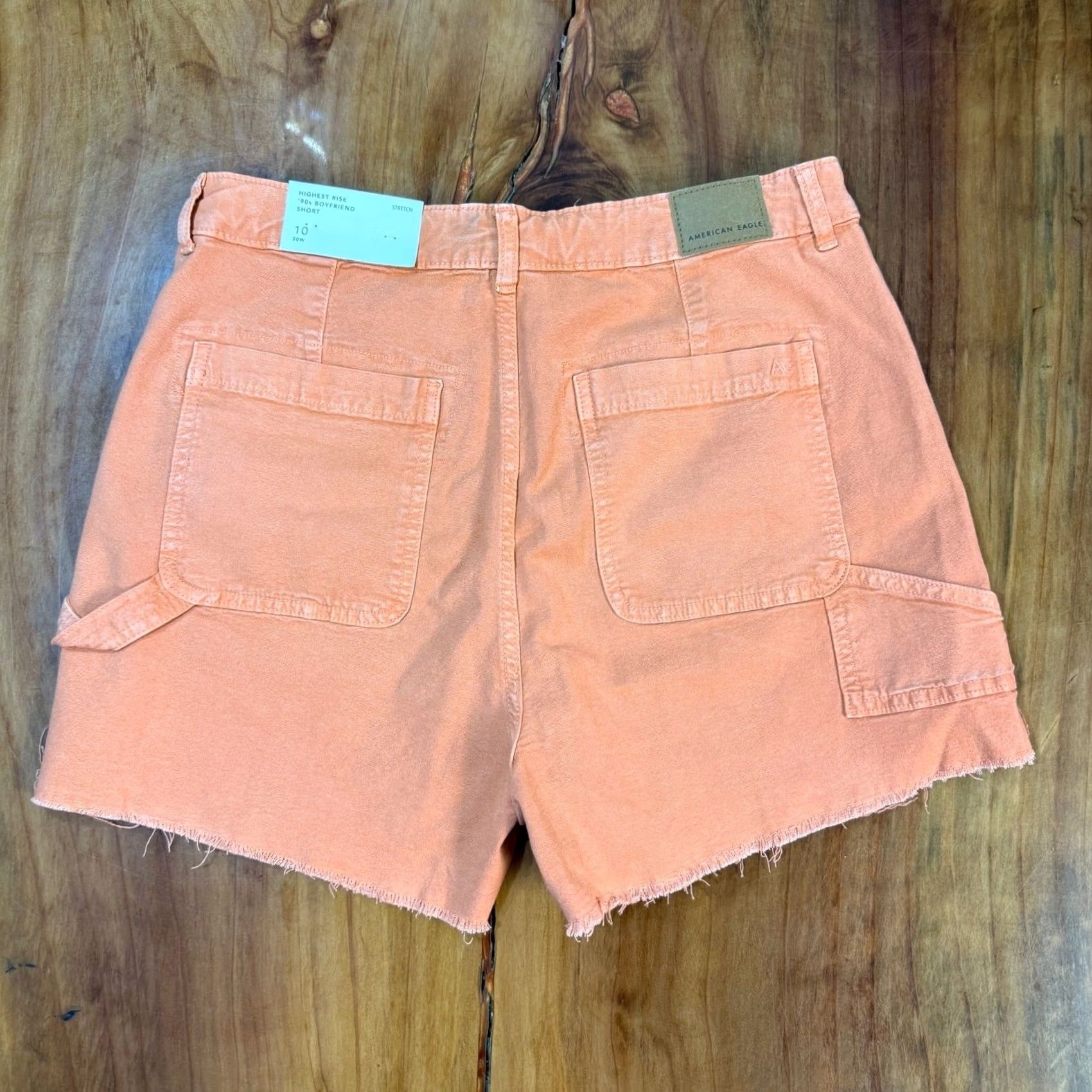 American Eagle Outfitters VINTAGE American Eagle Women's Bermuda Shorts 30W 10 Orange Denim High Rise 90s Walking Busy Women Mens Size 30" / US 8 / IT 44 - 5 Thumbnail