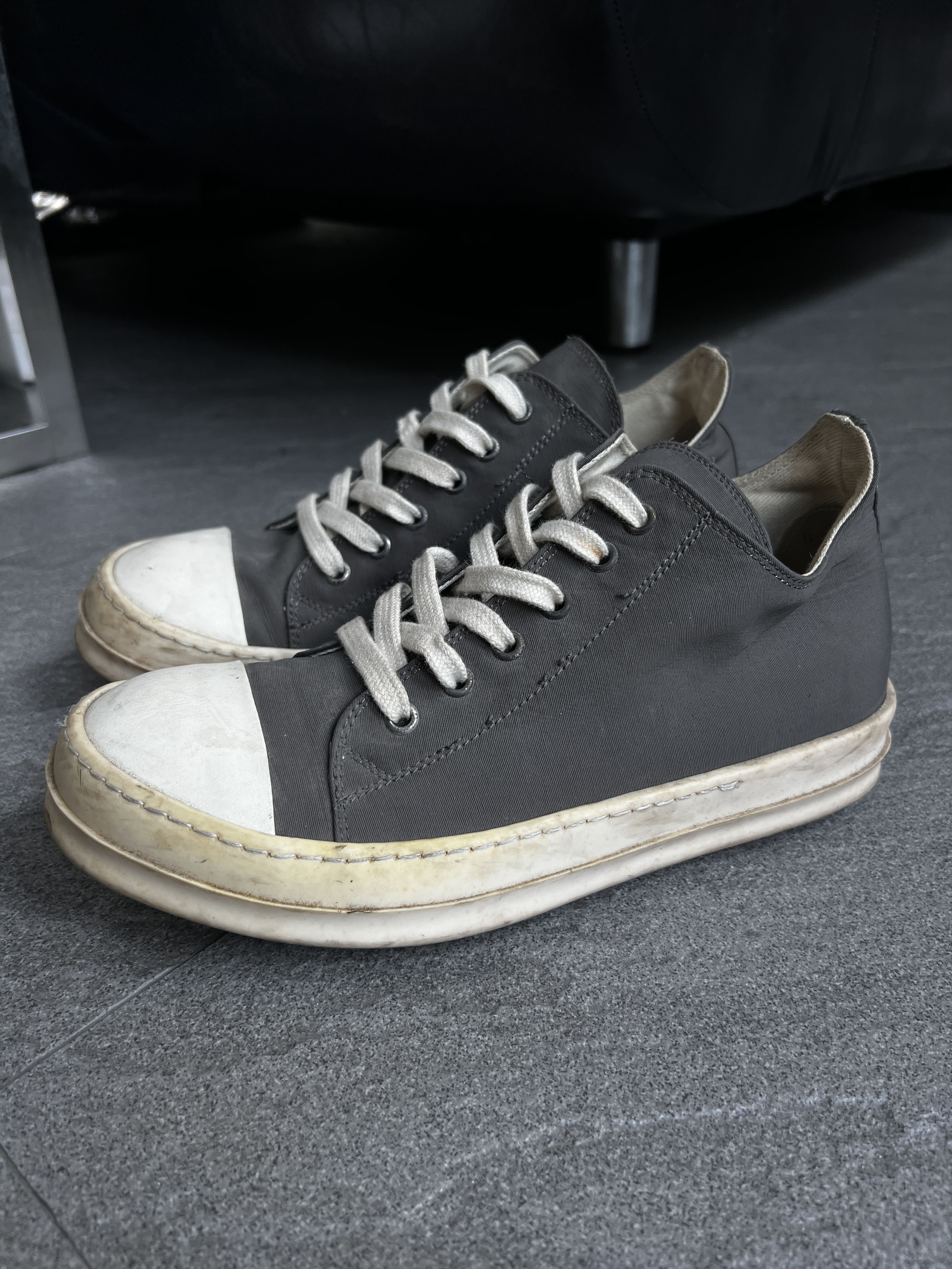 Rick Owens Drkshdw Rick Owens DRKSHDW Ramones Low Grey Canvas EU39.5 Italy Size US 6.5 / EU 39-40 - 4 Thumbnail
