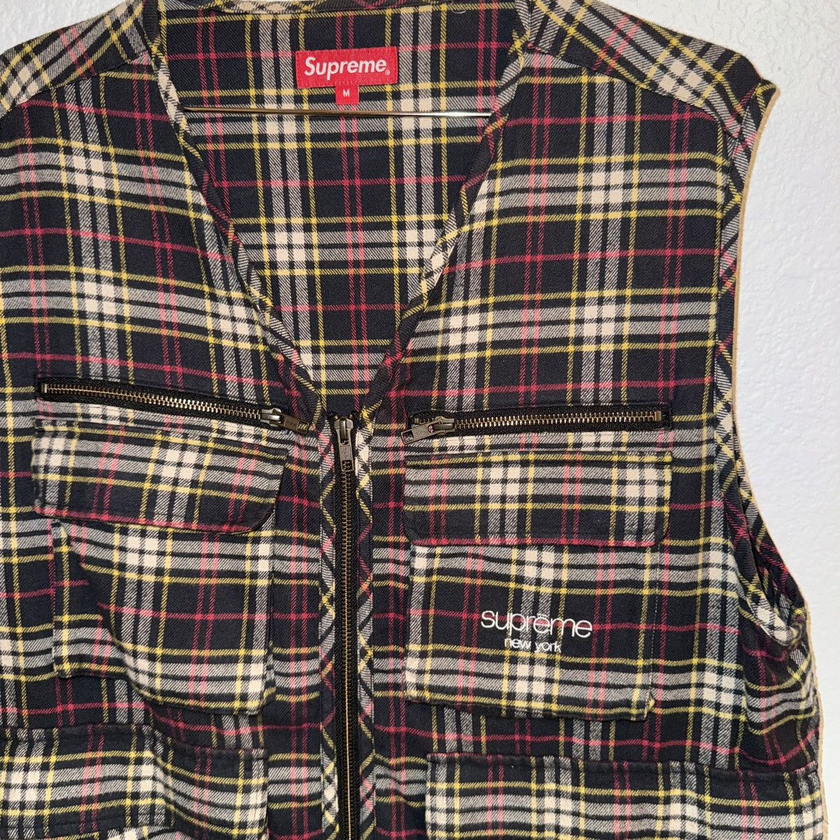 Okinawa Prefecture Supreme Tartan Flannel Cargo Vest Supreme