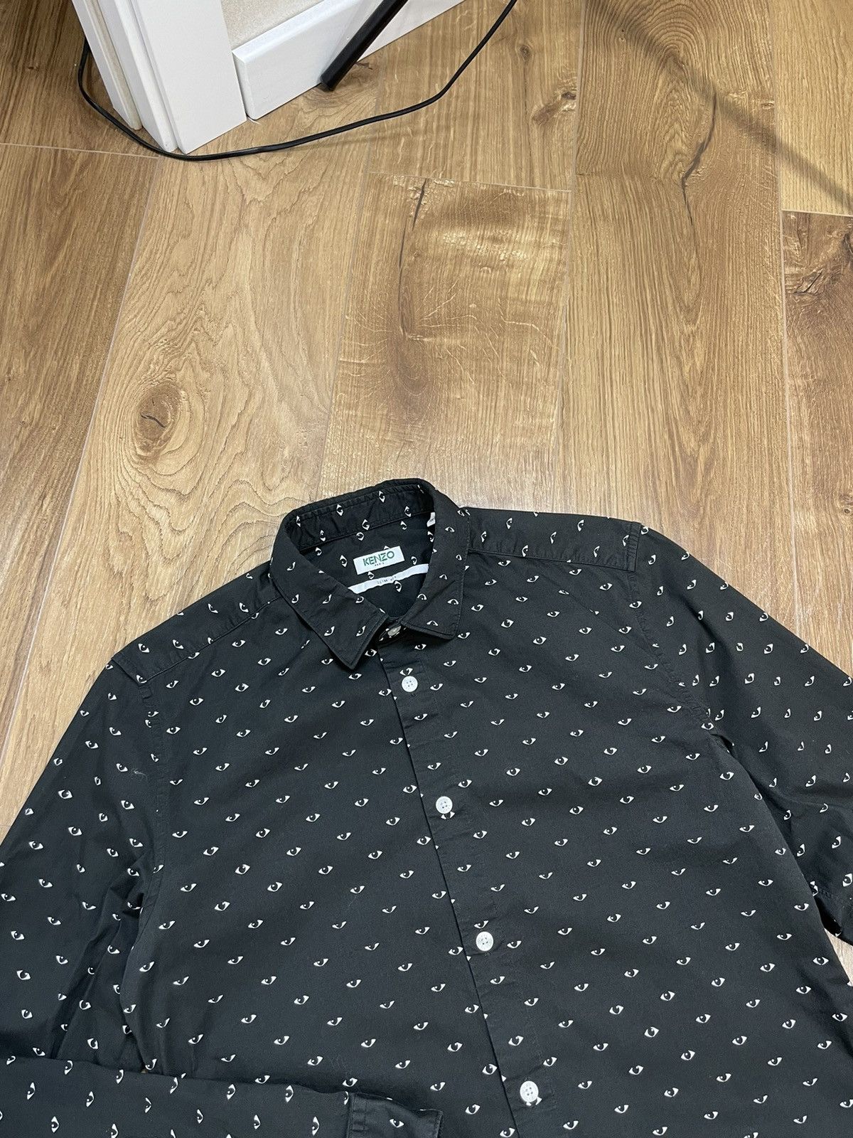 Kenzo × Vintage Vintage Kenzo Y2K Black Monogram Eye Multilogo Shirt Tee Size US S / EU 44-46 / 1 - 6 Thumbnail