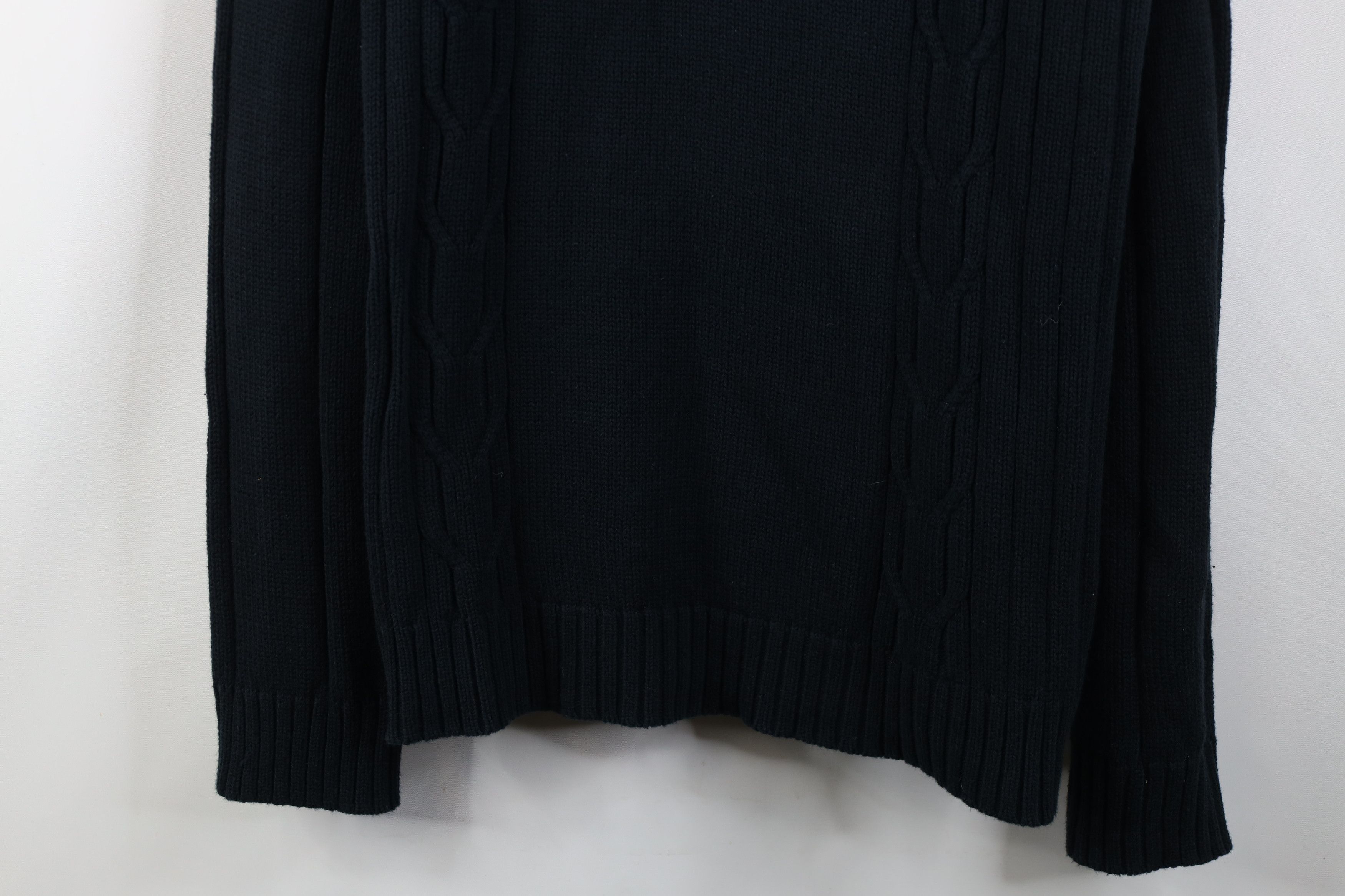 Vintage Vintage 90s Streetwear Ribbed Cable Knit Sweater Black Size US L / EU 52-54 / 3 - 3 Thumbnail