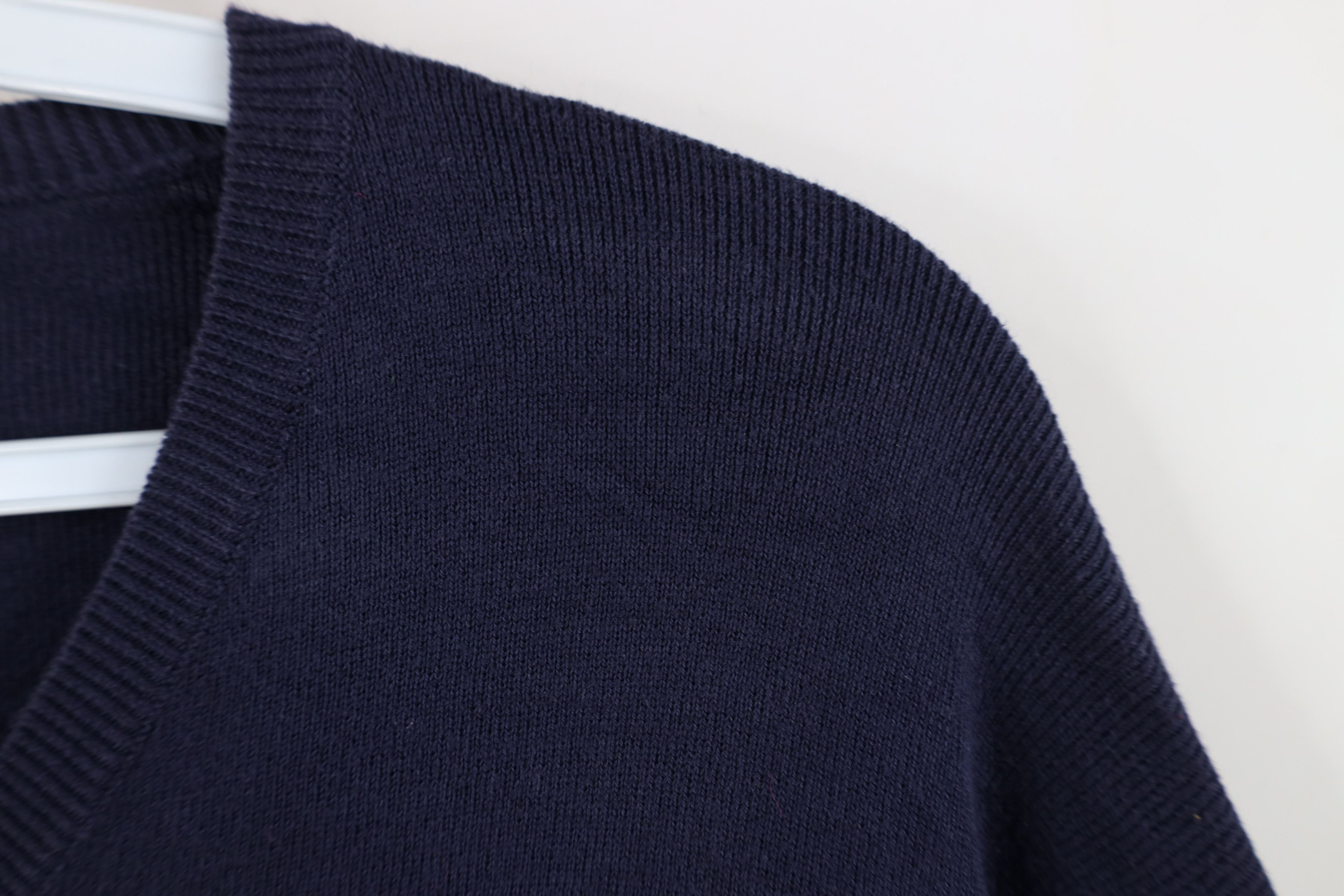 Ralph Lauren Vintage 90s Ralph Lauren Cotton Knit V-Neck Sweater Blue Size US L / EU 52-54 / 3 - 6 Thumbnail