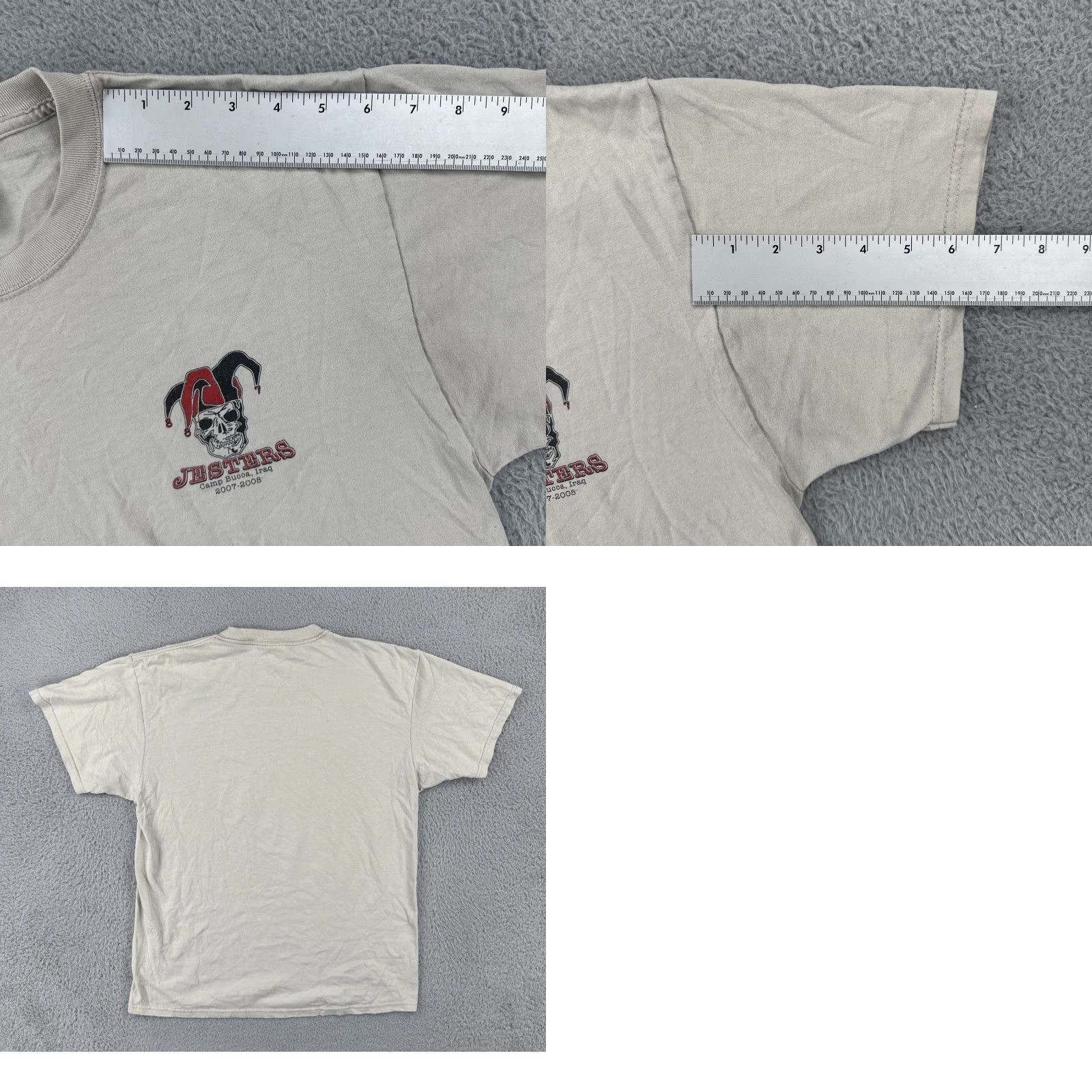 Jerzees VINTAGE Jerzees T-Shirt Beige Crew Neck Short Sleeve Military 2007-2008 JERZEES Mens Large Beige T Shirt U.S. Military Size US L / EU 52-54 / 3 - 9 Thumbnail