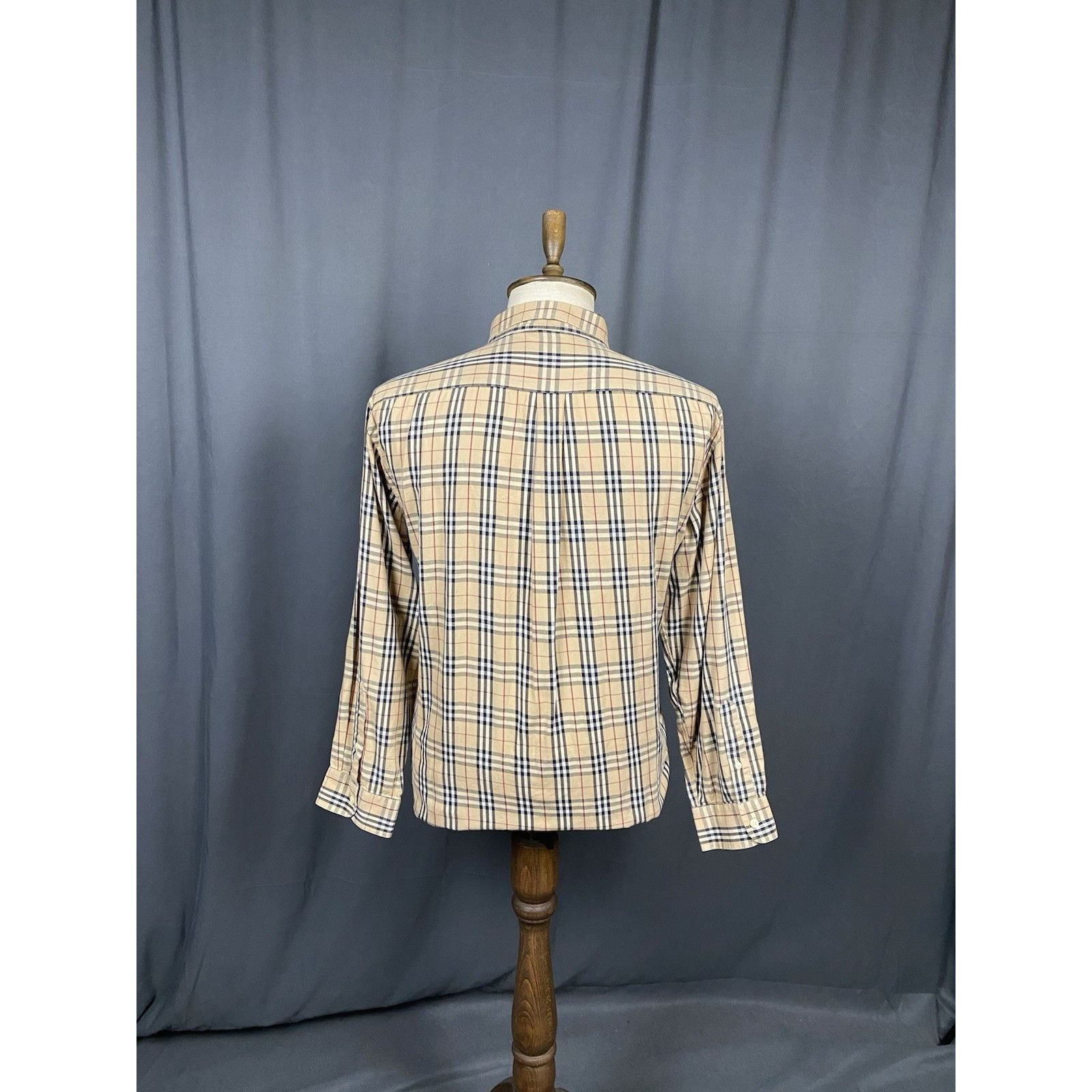 Burberry Burberry Nova Check Vintage Men's Beige Longsleeve Shirt Siz Size US XL / EU 56 / 4 - 7 Thumbnail