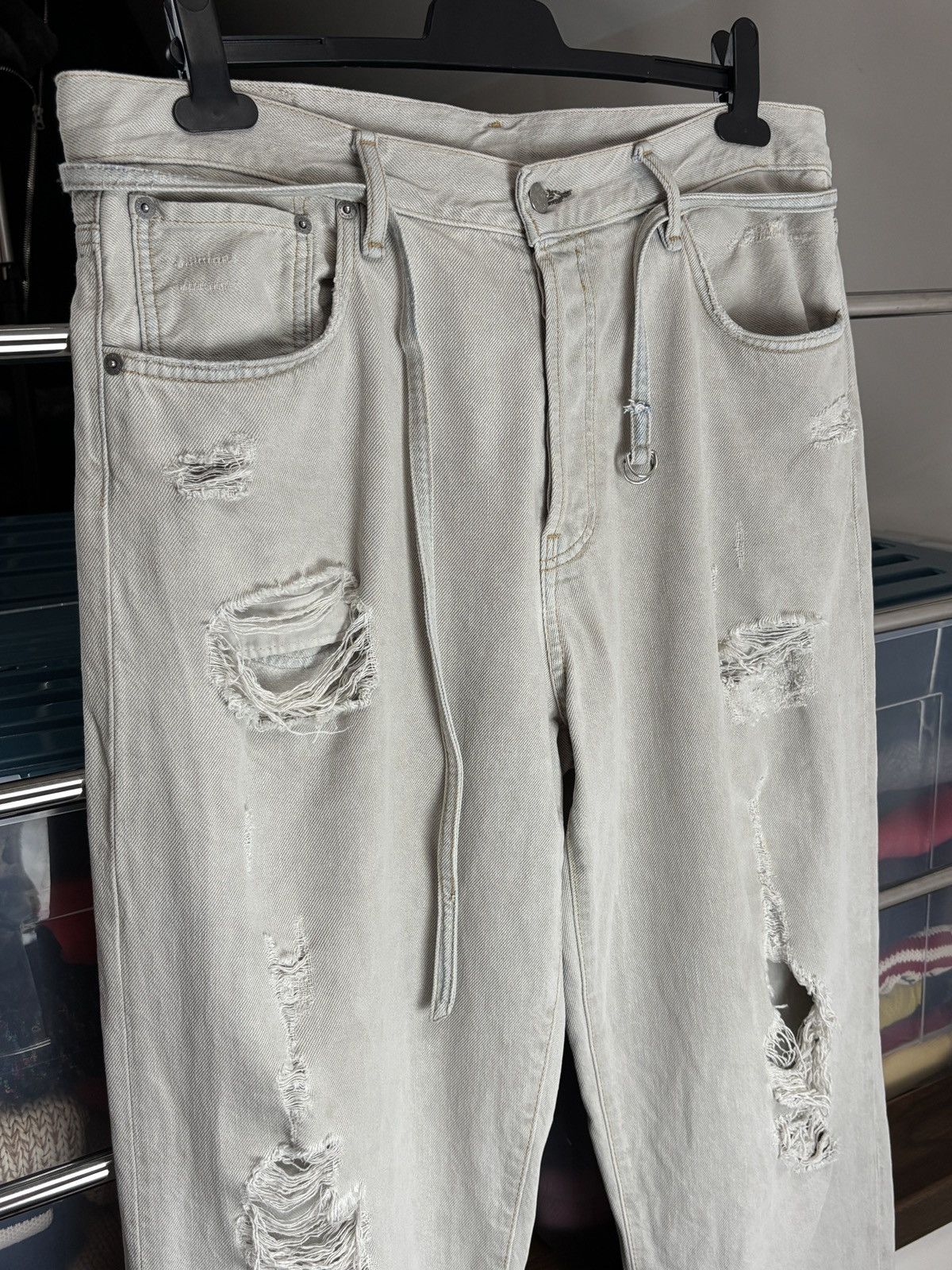 Acne Studios Acne Studios 1991 Toj Pompeii Distressed Loose Denim Pants Size US 36 / EU 52 - 3 Thumbnail