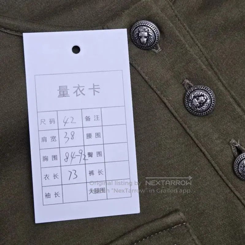 Balmain Balmain Olive Green Long Sleeve T-Shirt . Size M / US 6-8 / IT 42-44 - 4 Thumbnail