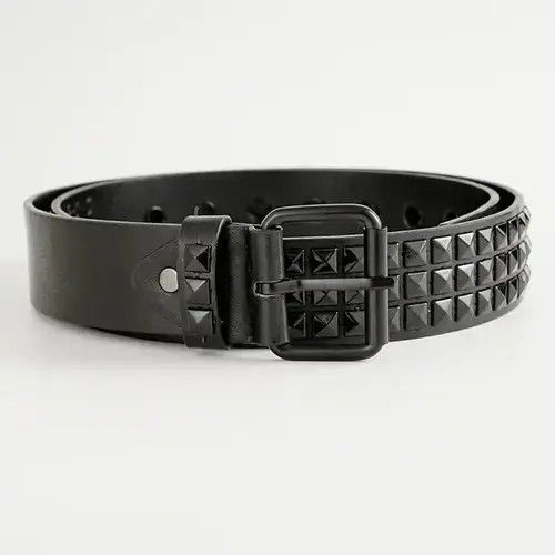 Other All Black Leather Rivet Belt Size ONE SIZE - 3 Thumbnail