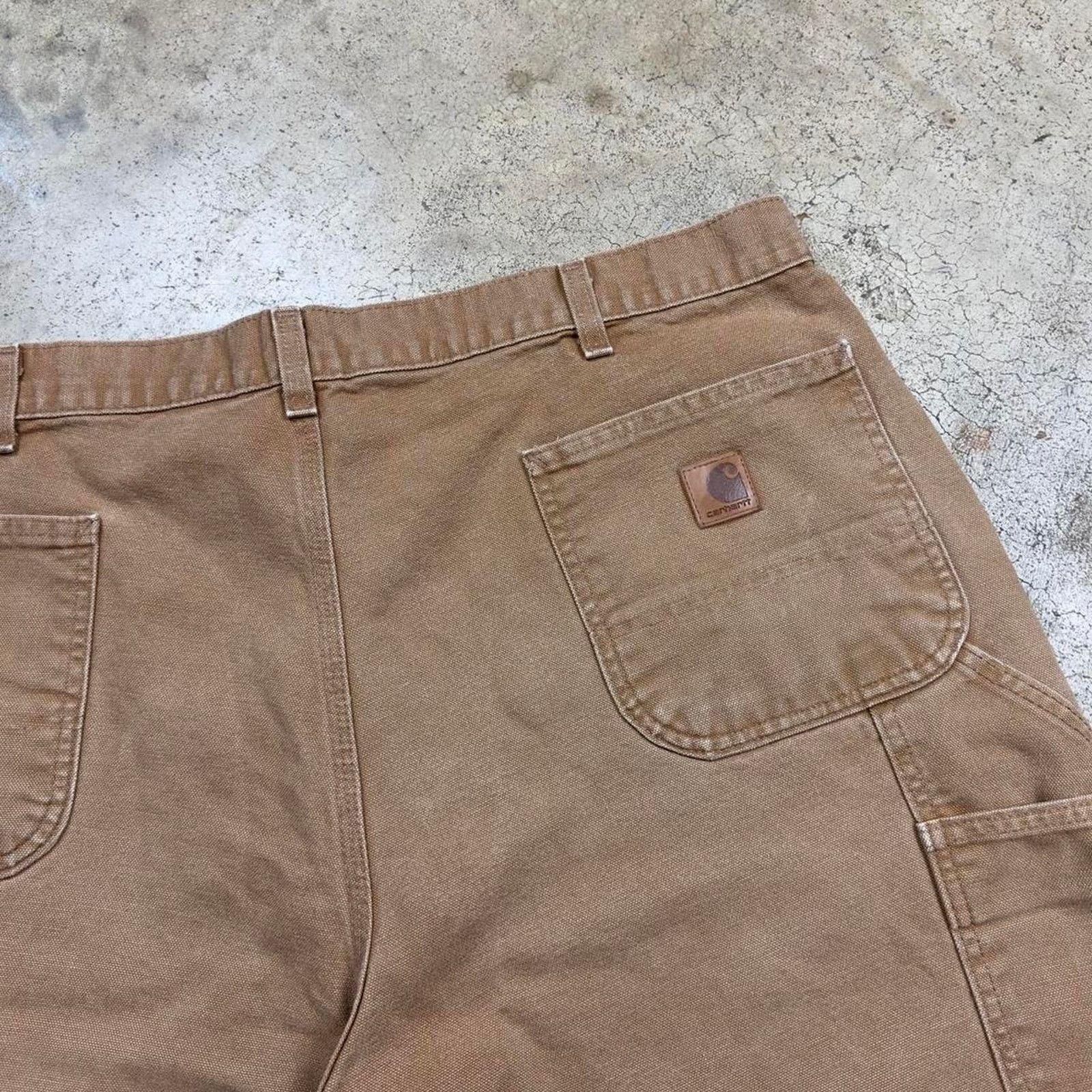 Carhartt × Japanese Brand Baggy Carhartt Dungaree Tan Canvas Loose-Fit Carpenter Pants Size US 42 / EU 58 - 4 Thumbnail