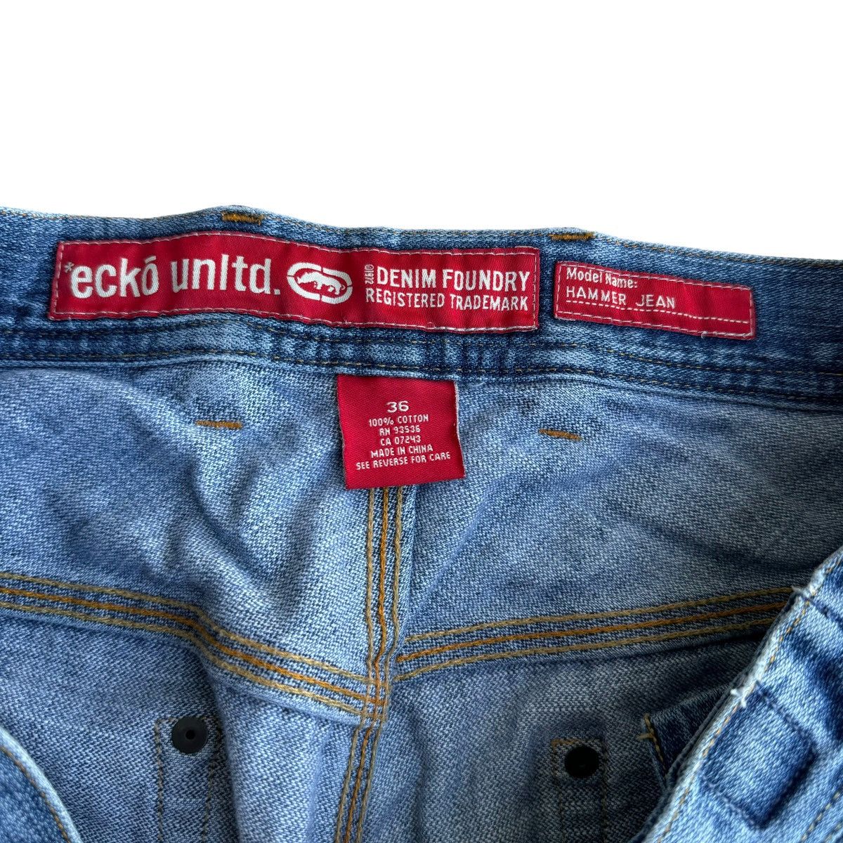 Ecko Unltd. × JNCO × Vintage Crazy Wide Leg Ecko Unltd. Hammer Jean Baggy Y2K Jeans Size US 36 / EU 52 - 3 Thumbnail