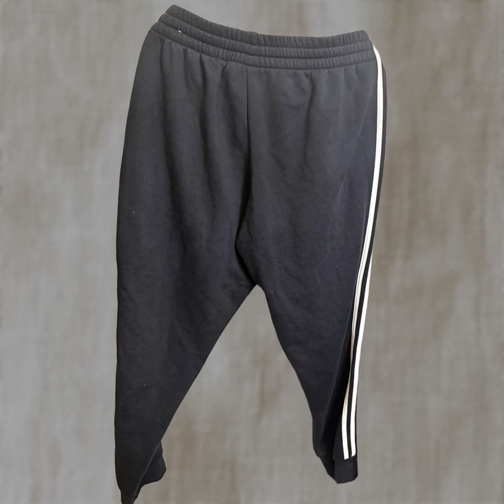 Adidas Adidas Mens Essential 3-Stripes Drawstring Track Pants Black White Size Large Size US 33 - 1 Thumbnail